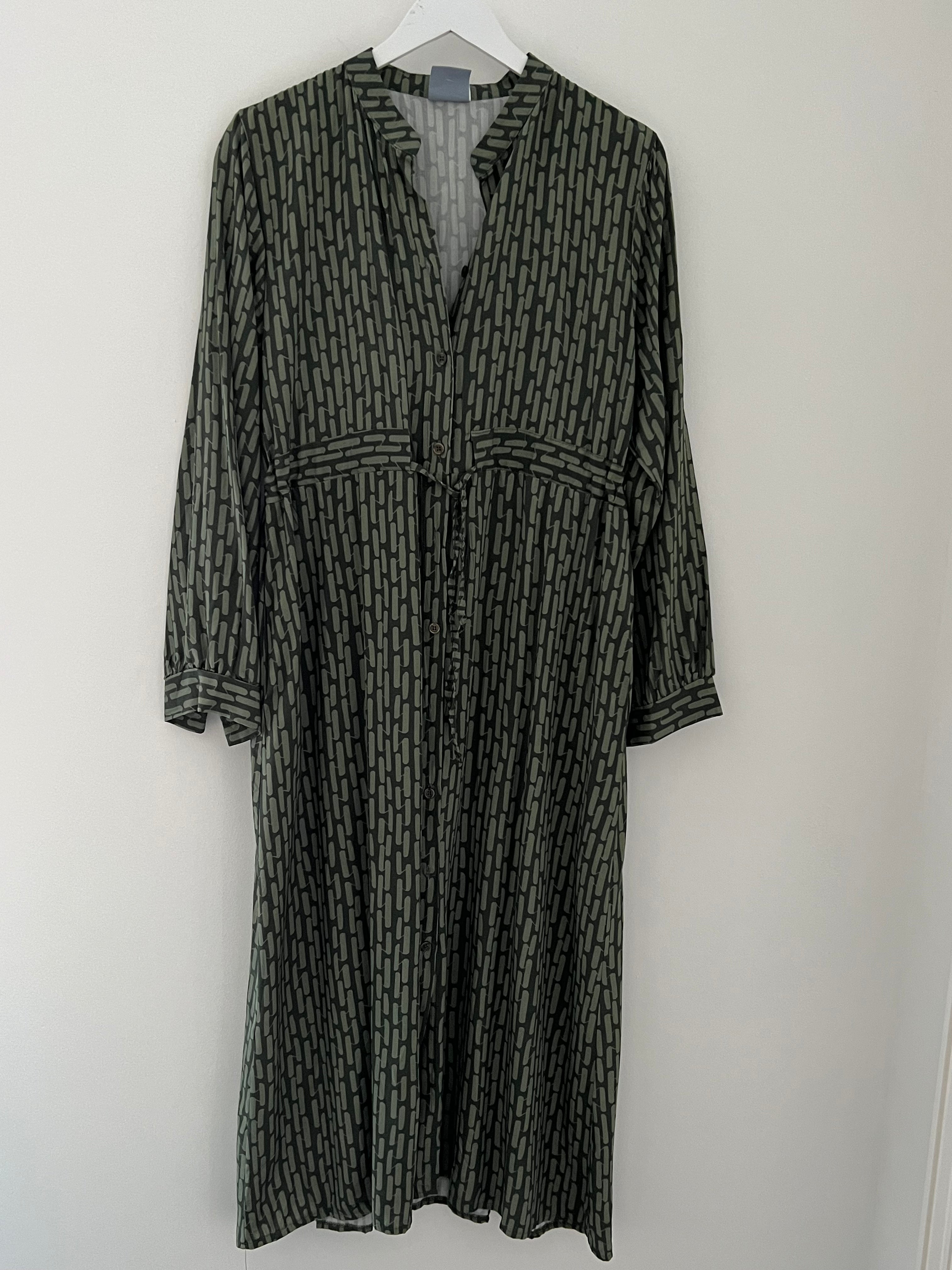 Print Shirtwaister Pocket Dress in Khaki