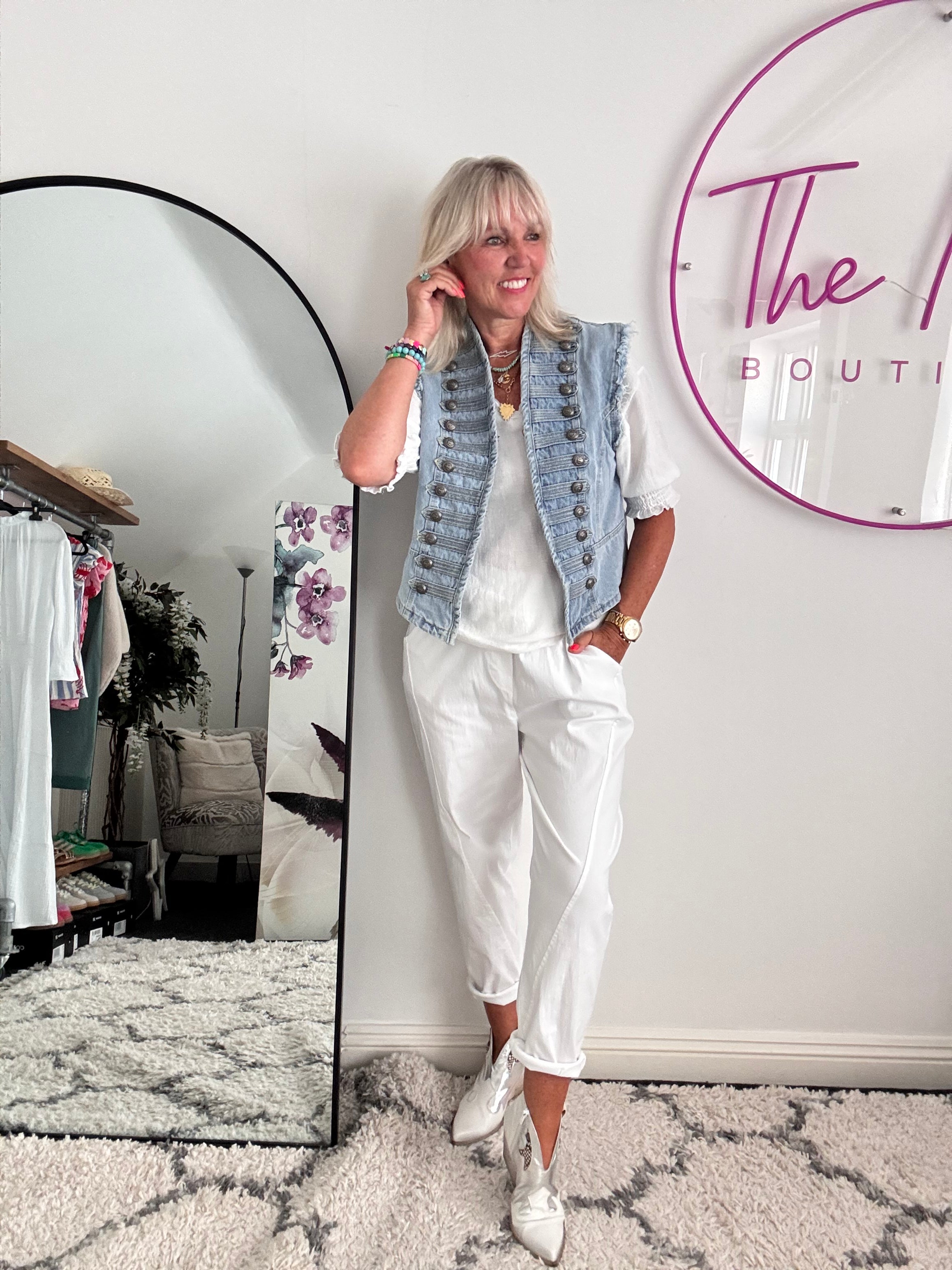 Military Gilet in Denim