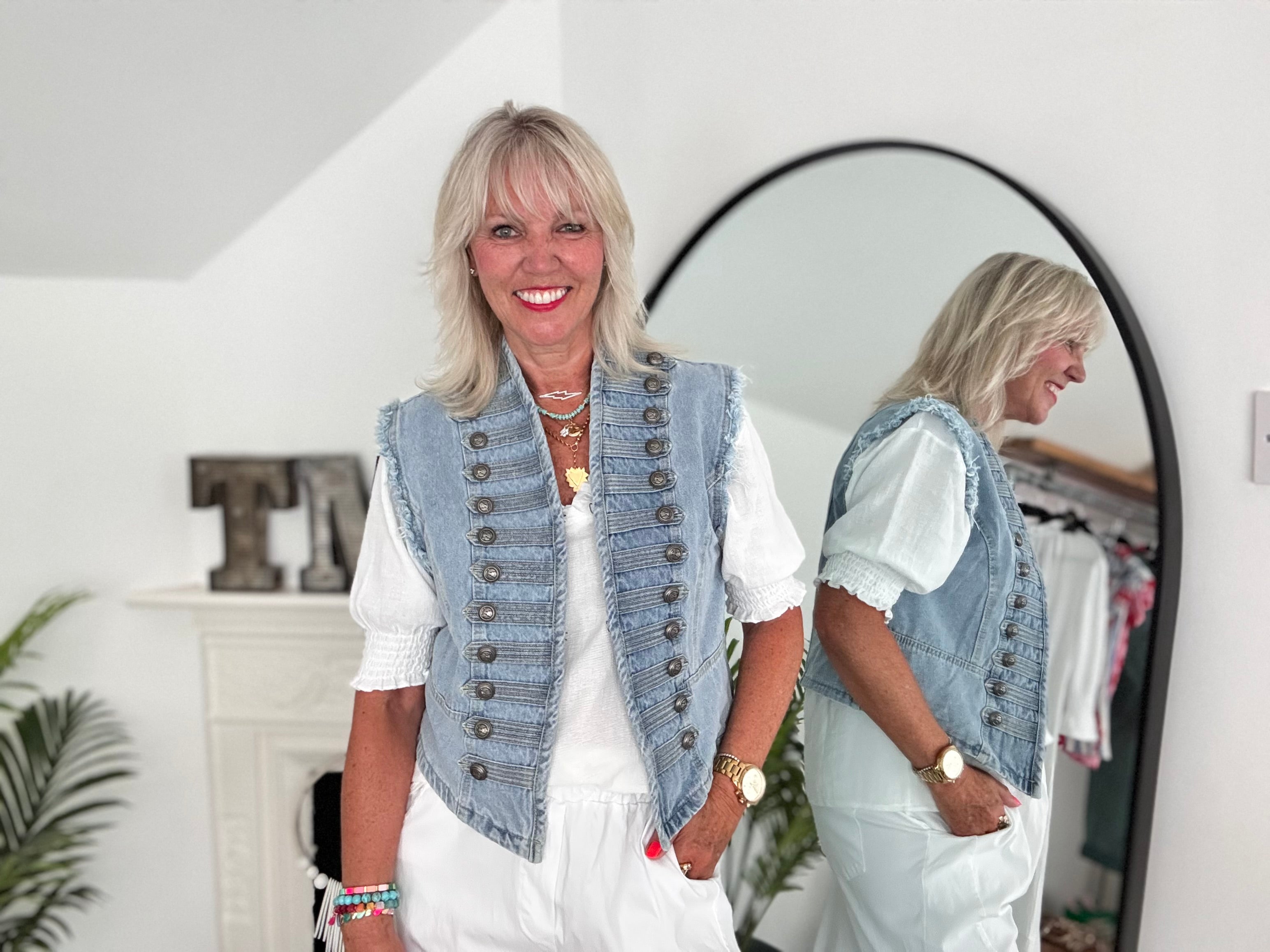 Military Gilet in Denim