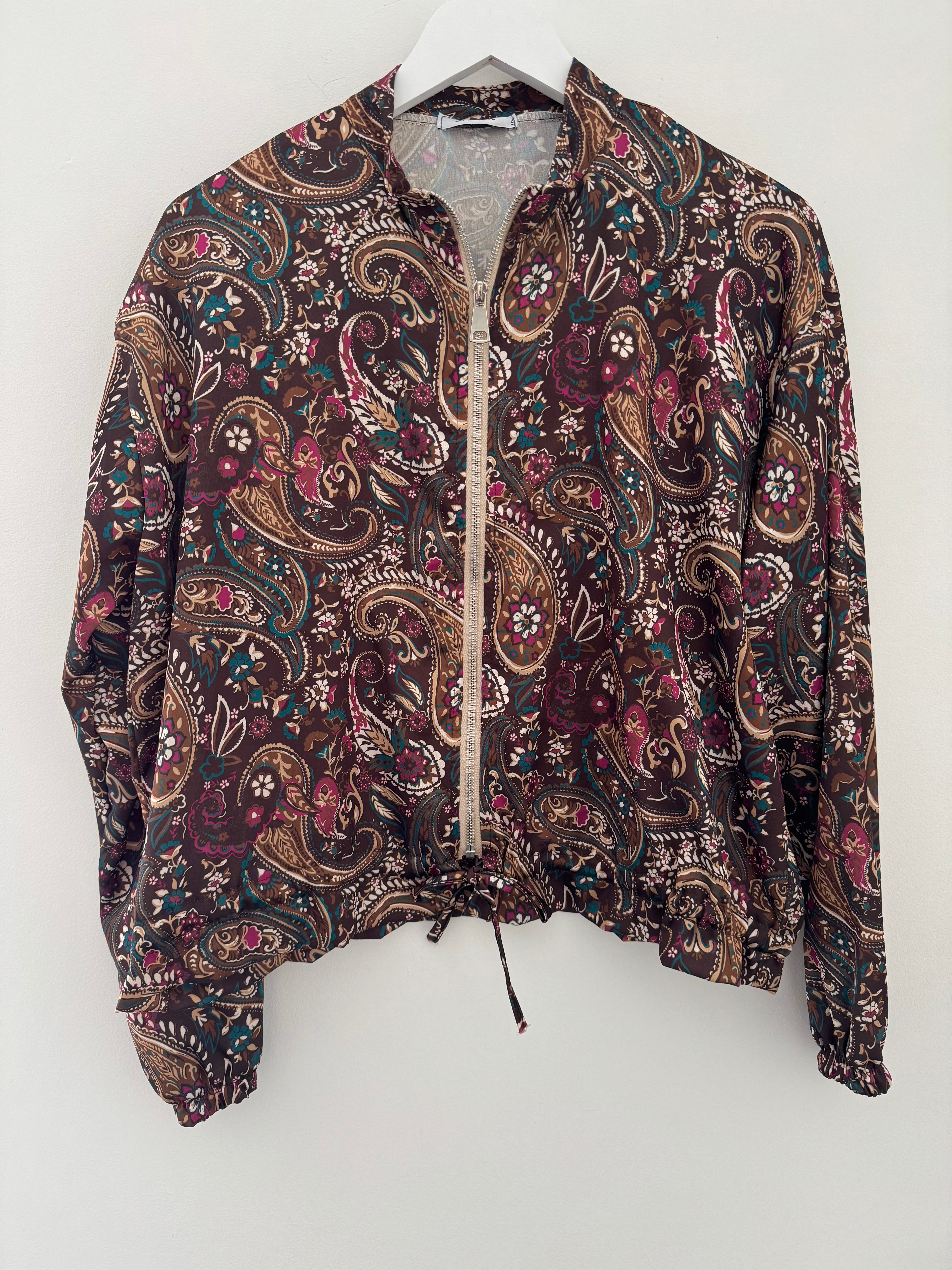 Silky Paisley Bomber Jacket