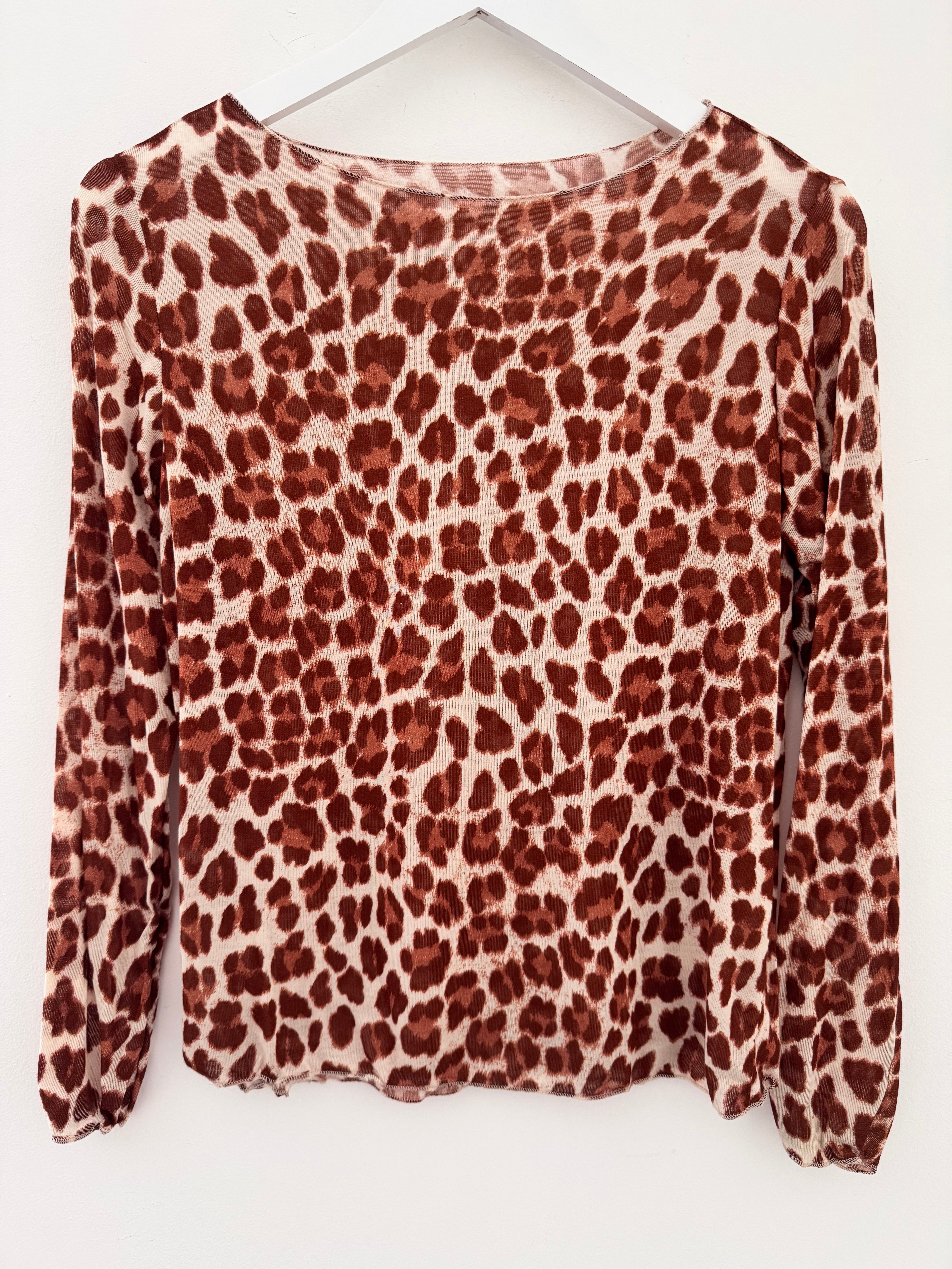 Ultrasoft Cashmere Blend Base Layer in Rust Leopard