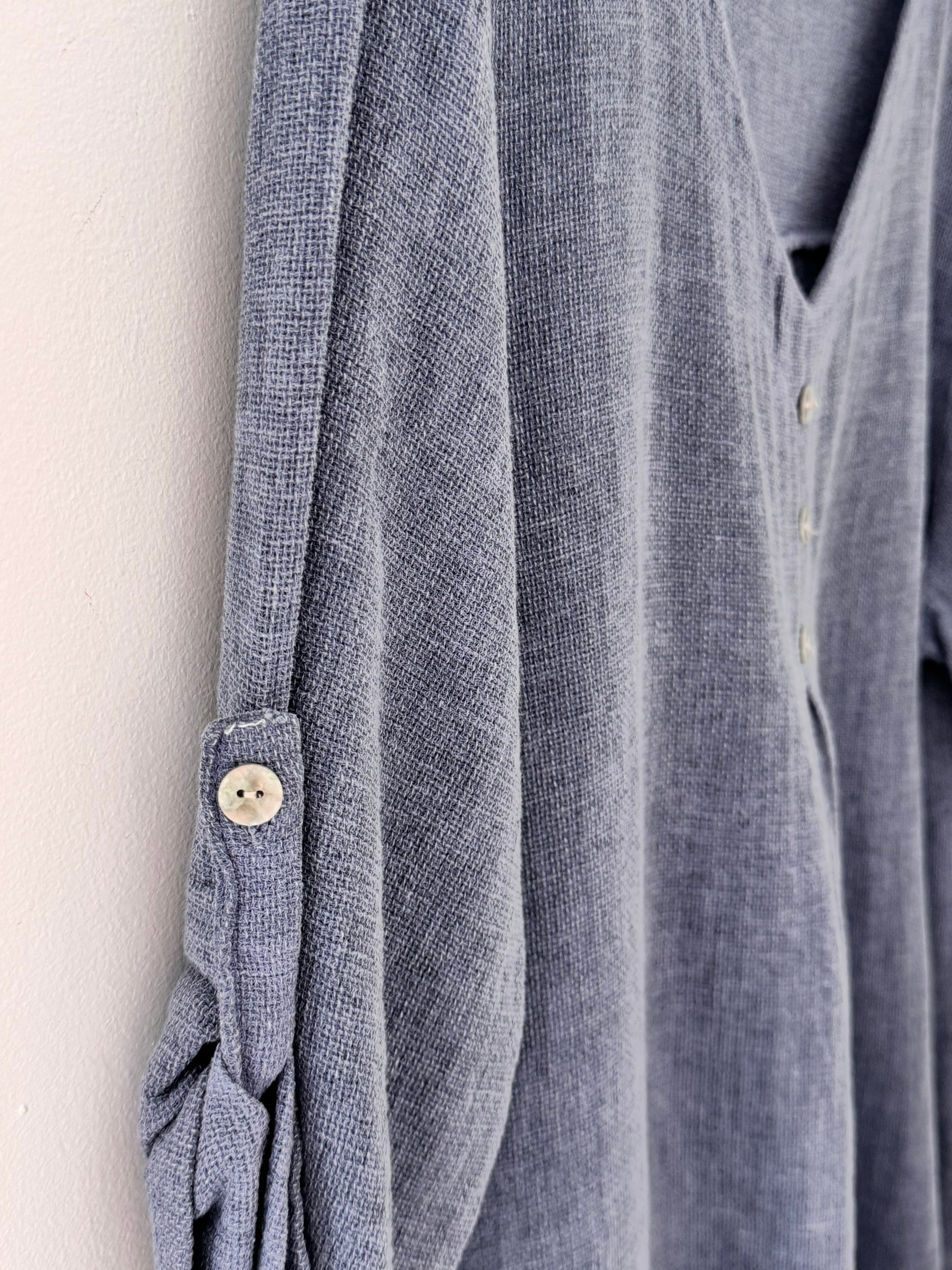 Linen & Cotton Shirt in Denim