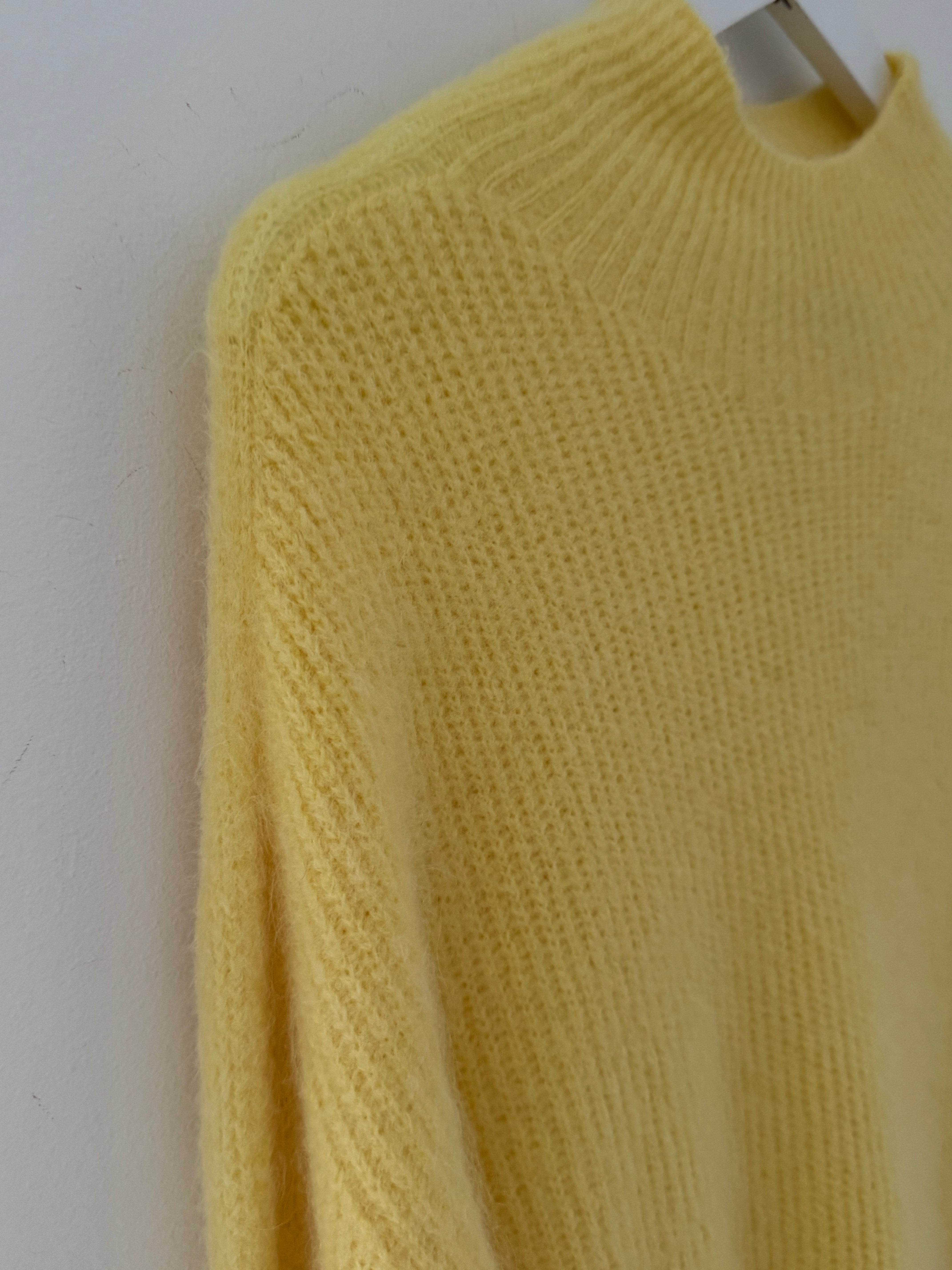 Ribbed Alpaca Jumper in Soft Yellow