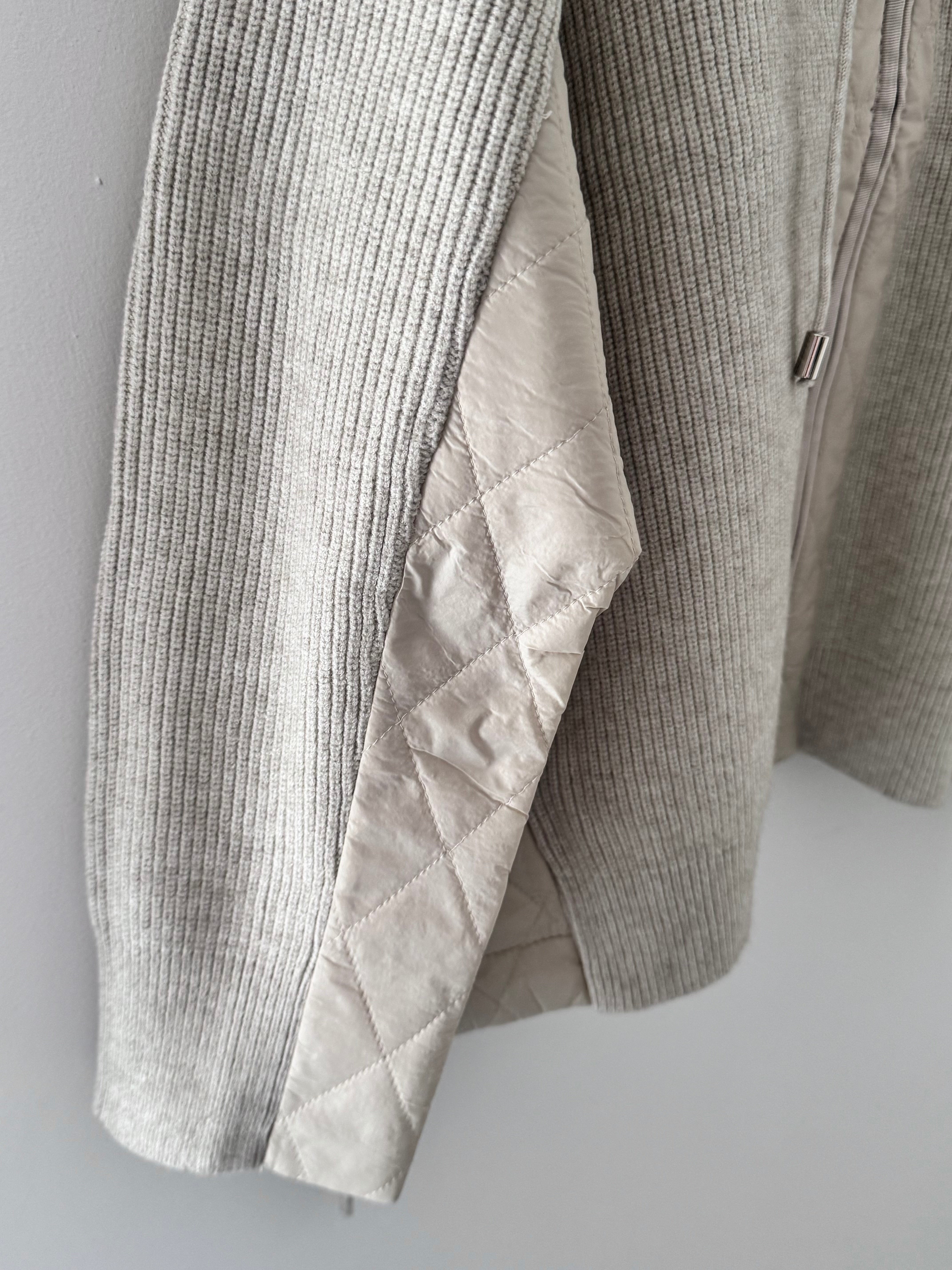 Hooded Knit Jacket in Ecru