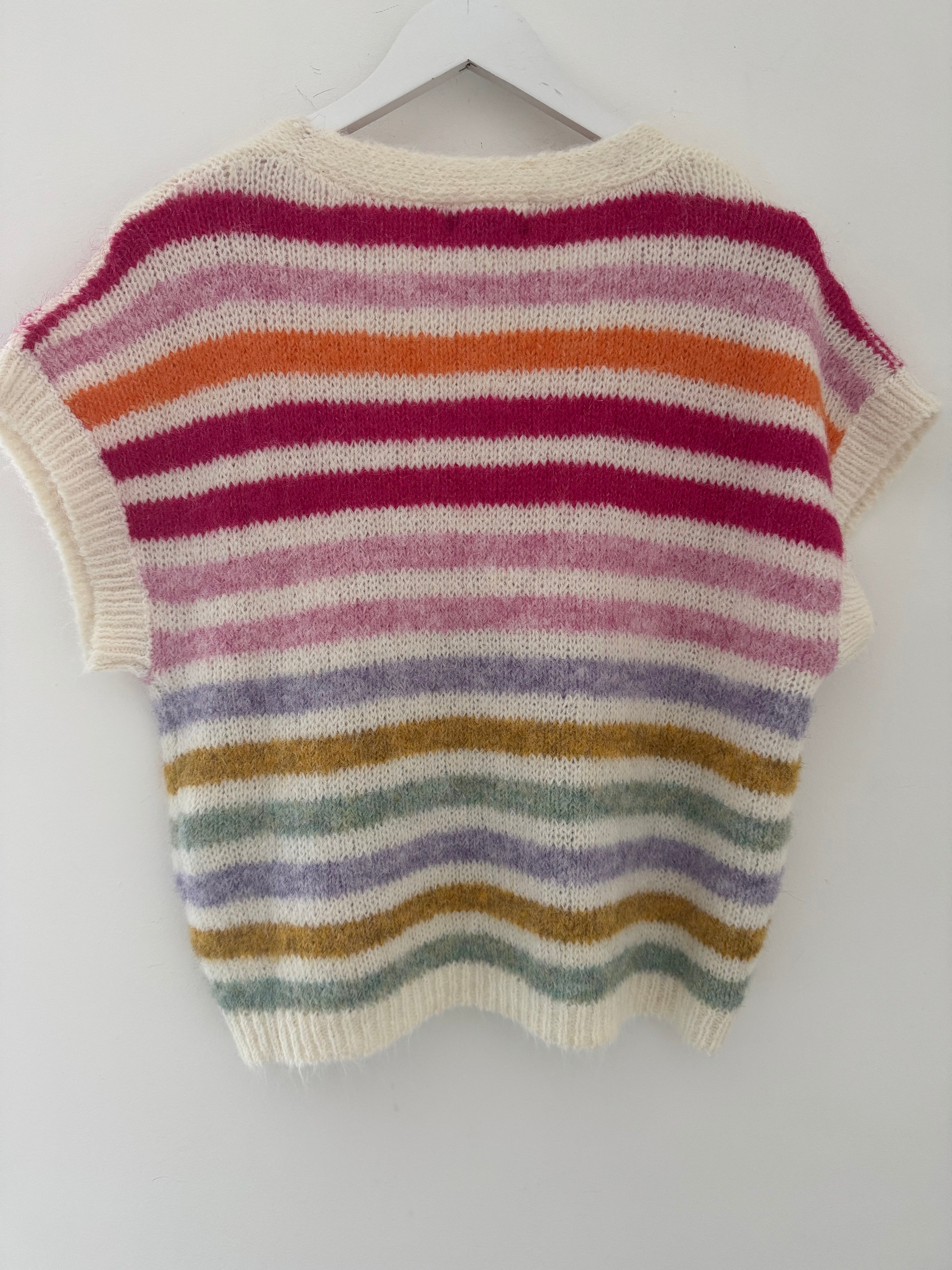 Stripe Button Tank in Multi Colours