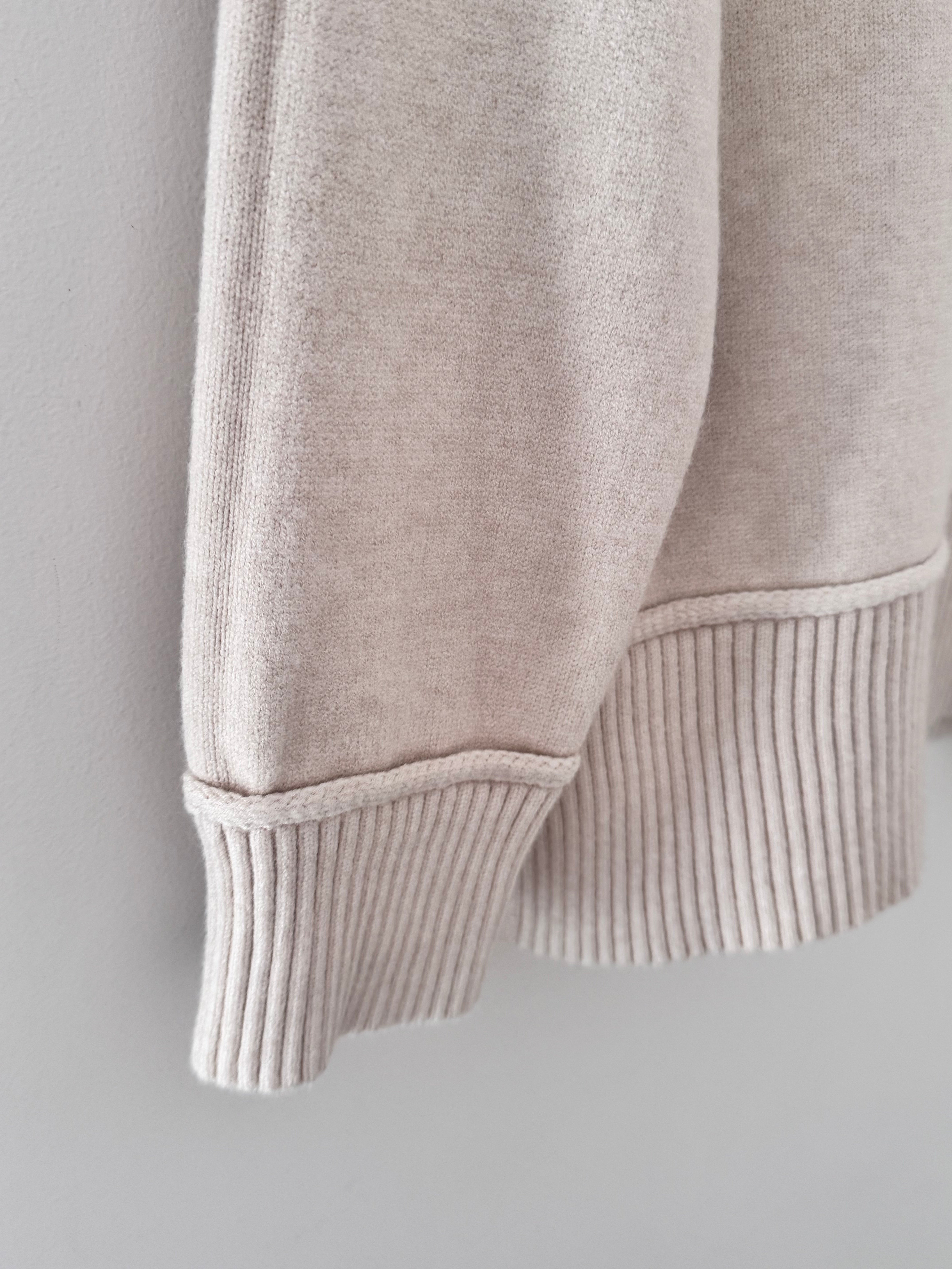 Soft Hooded Jumper in Ecru