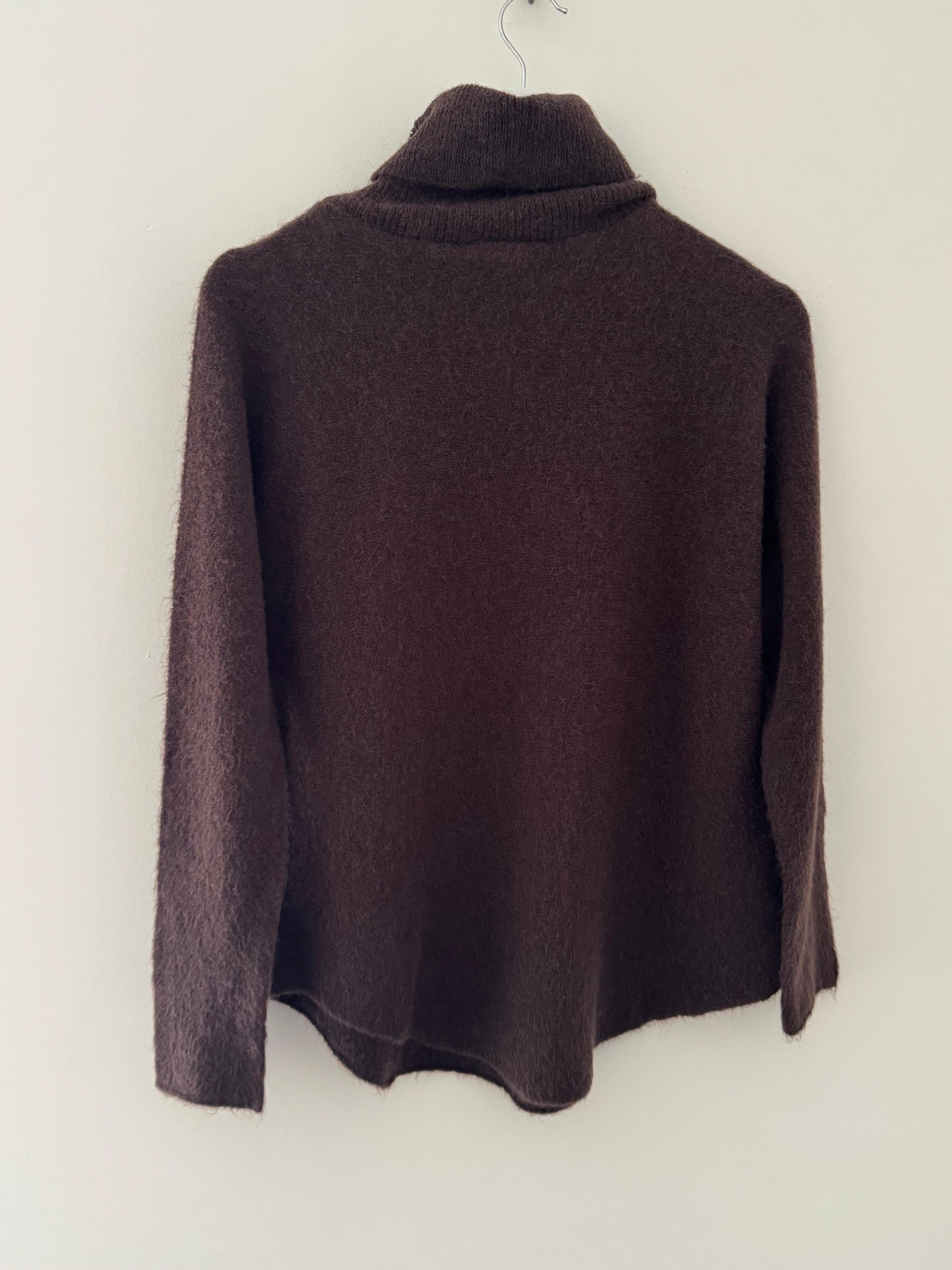 Simple Roll Neck Jumper in Chocolate