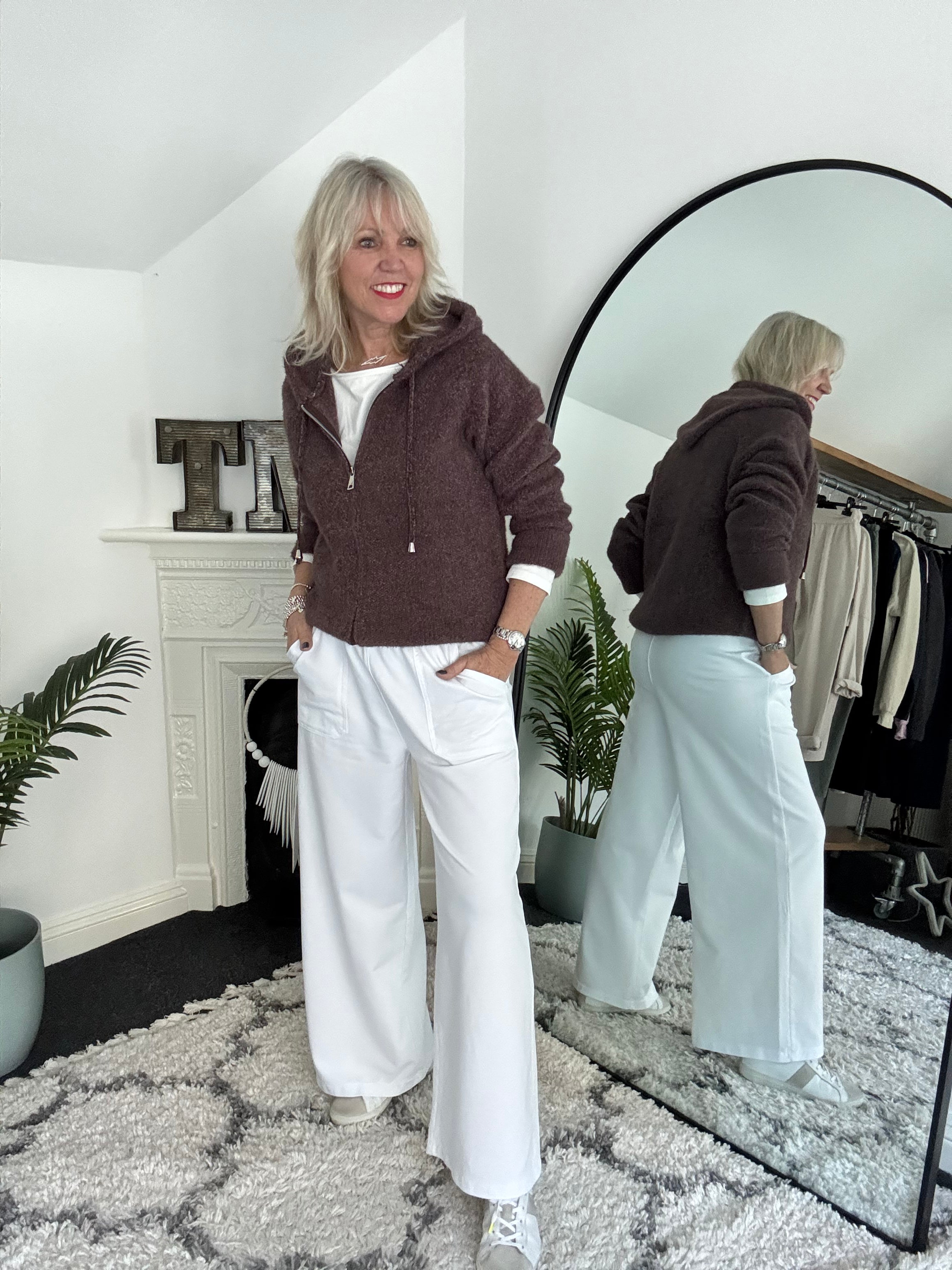 Stretch Jersey Trousers in White