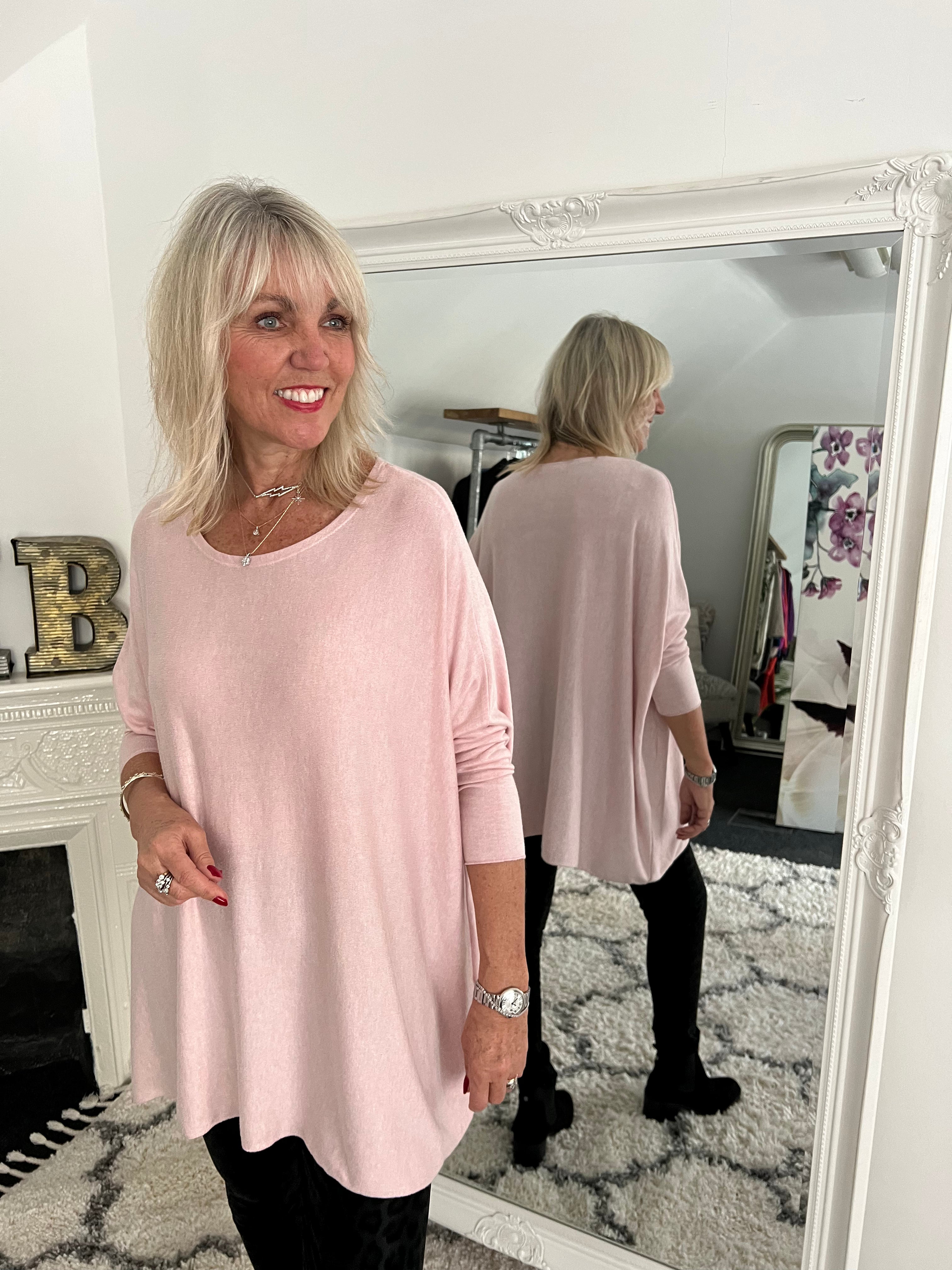 Simple Oversized Jumper in Pale Pink