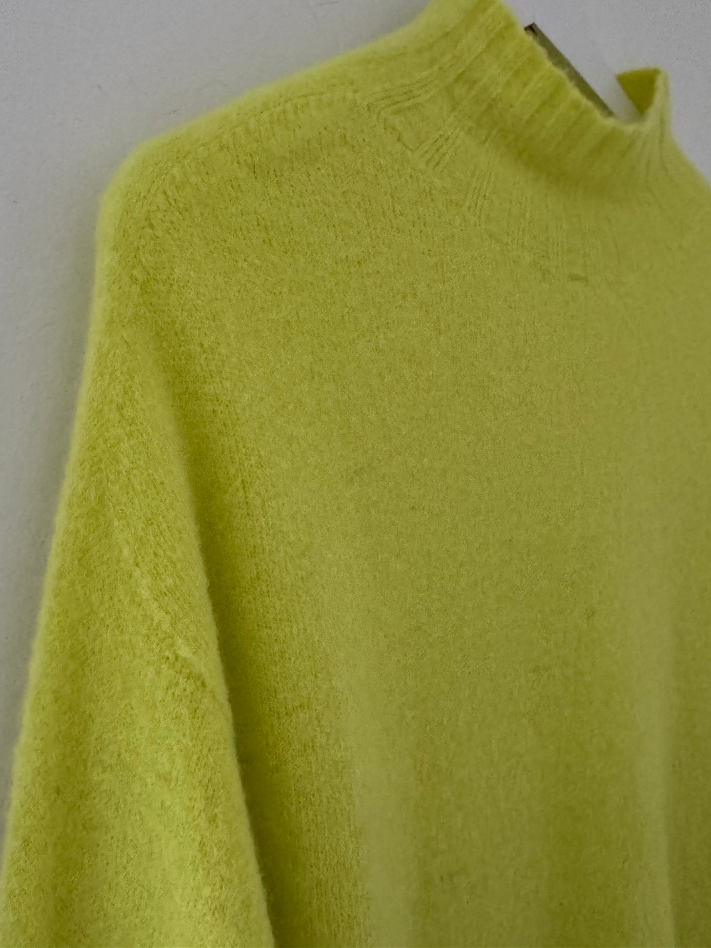 Funnel Neck Alpaca Jumper in Citrus