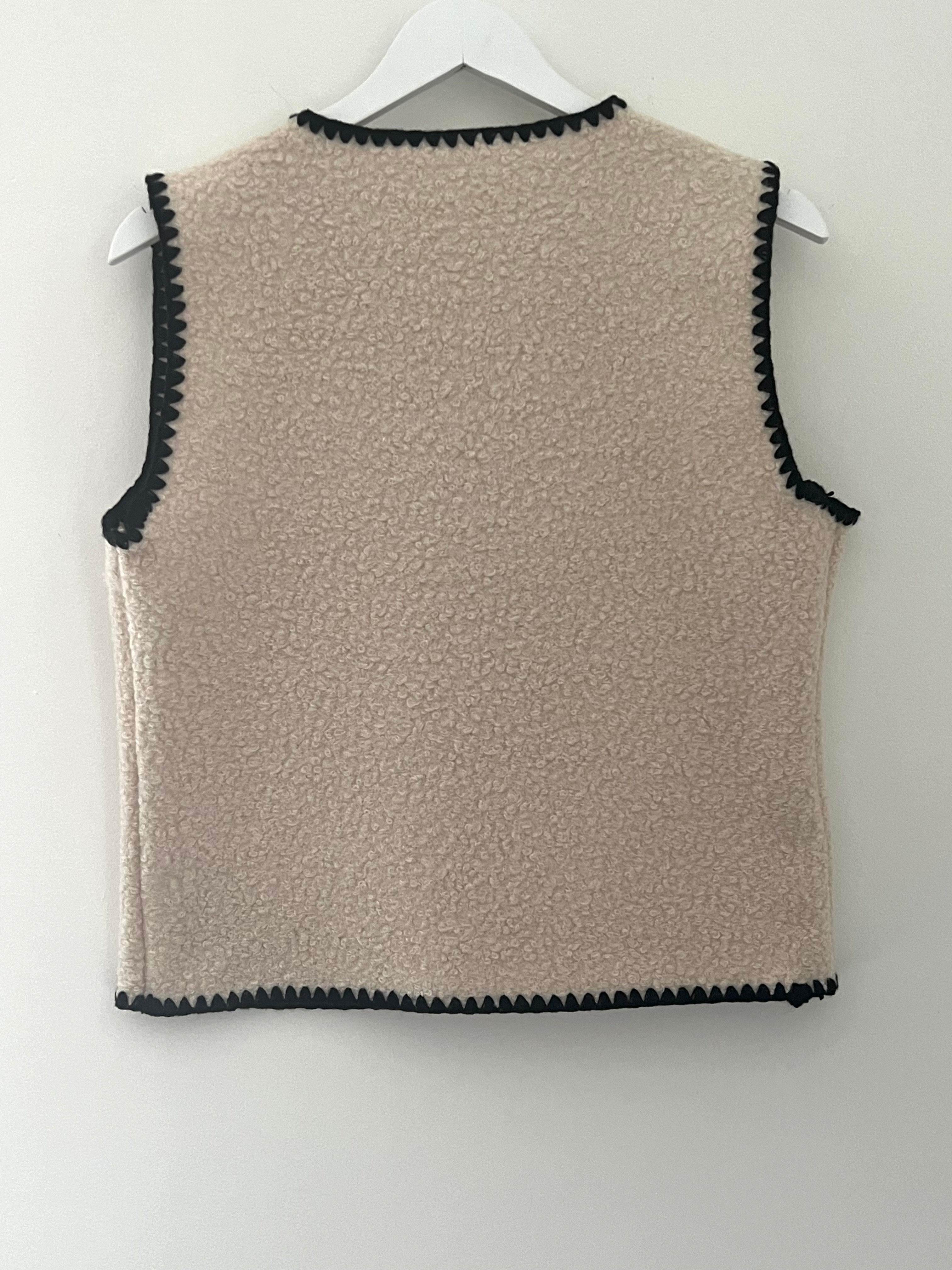 Boucle Waistcoat in Ivory & Black