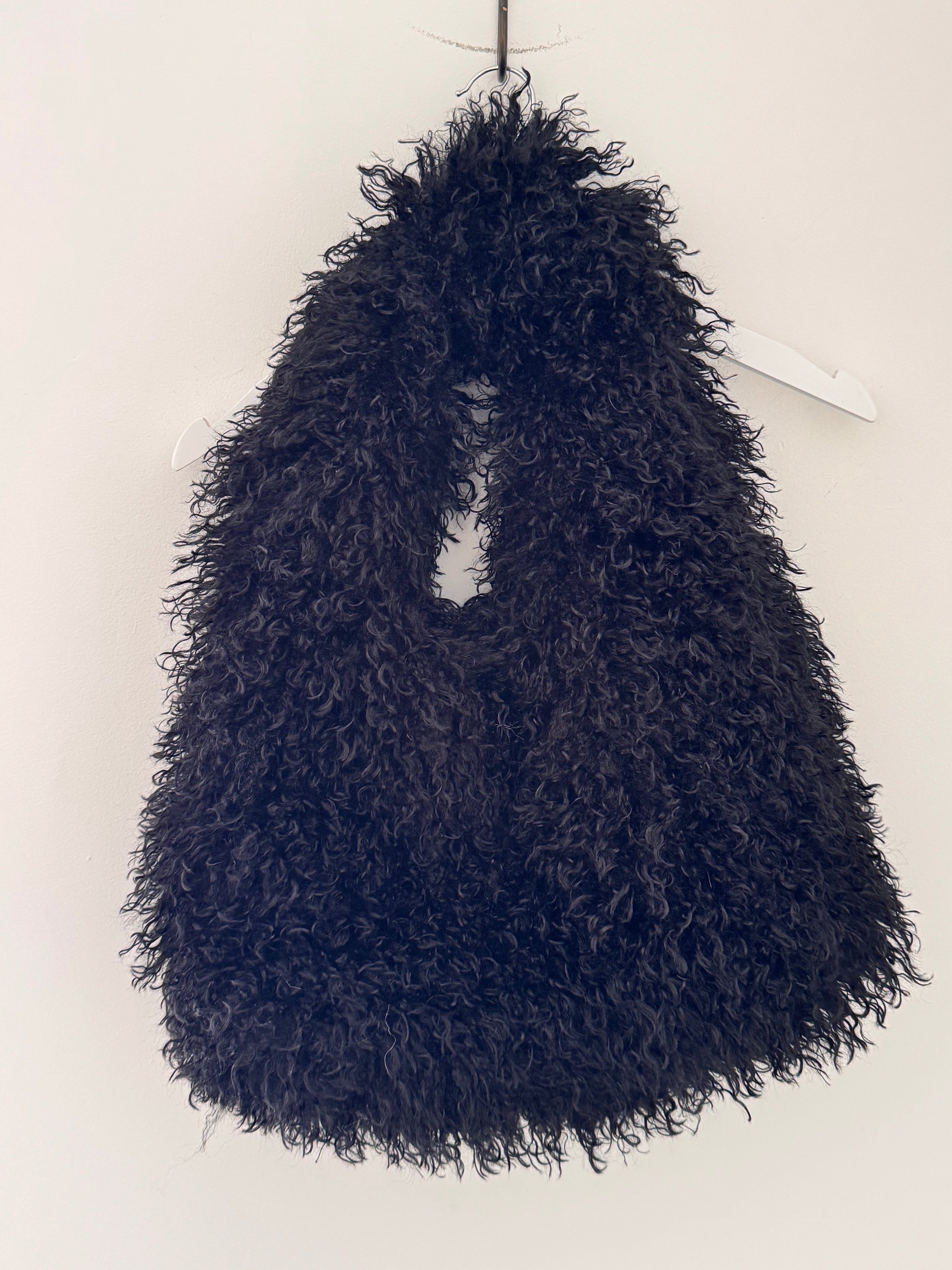 Shaggy Faux Fur Bag in Black