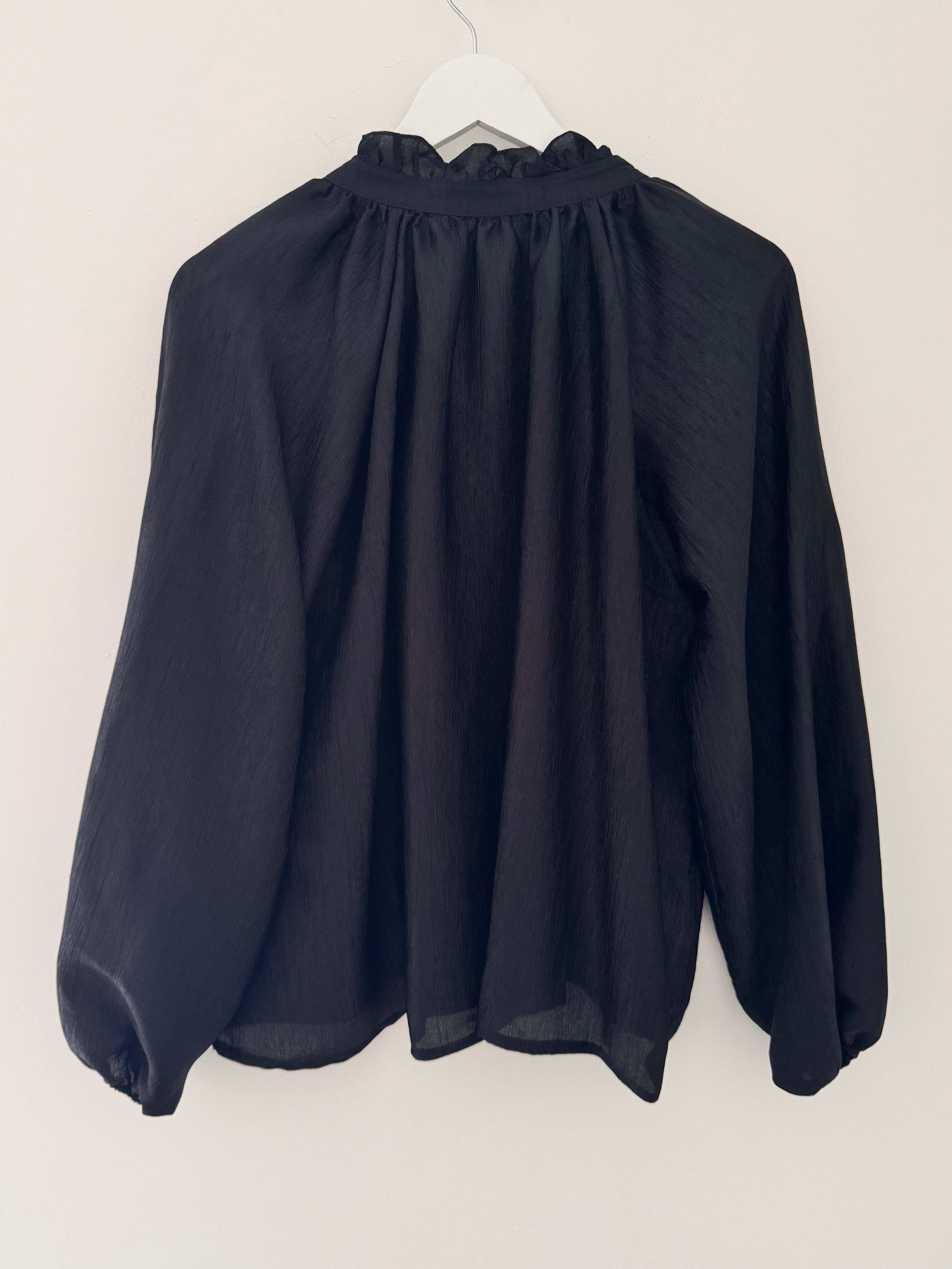 Silky Shimmer Blouse in Black