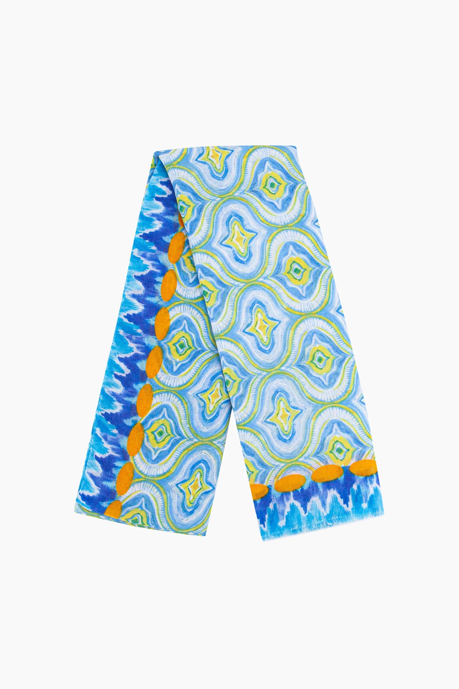 Moroccan Tile Scarf in Aqua