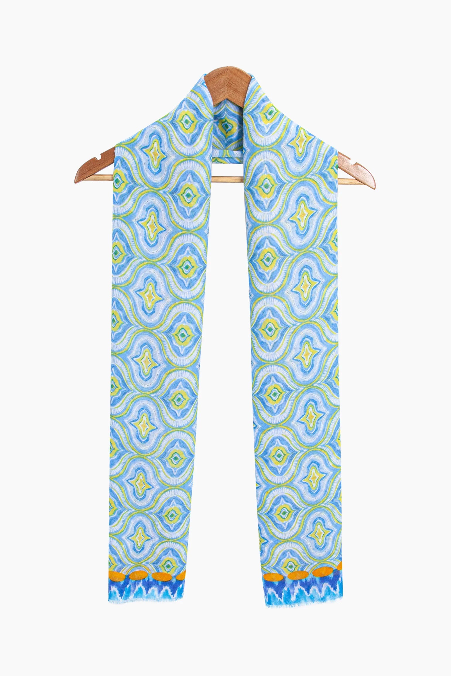 Moroccan Tile Scarf in Aqua