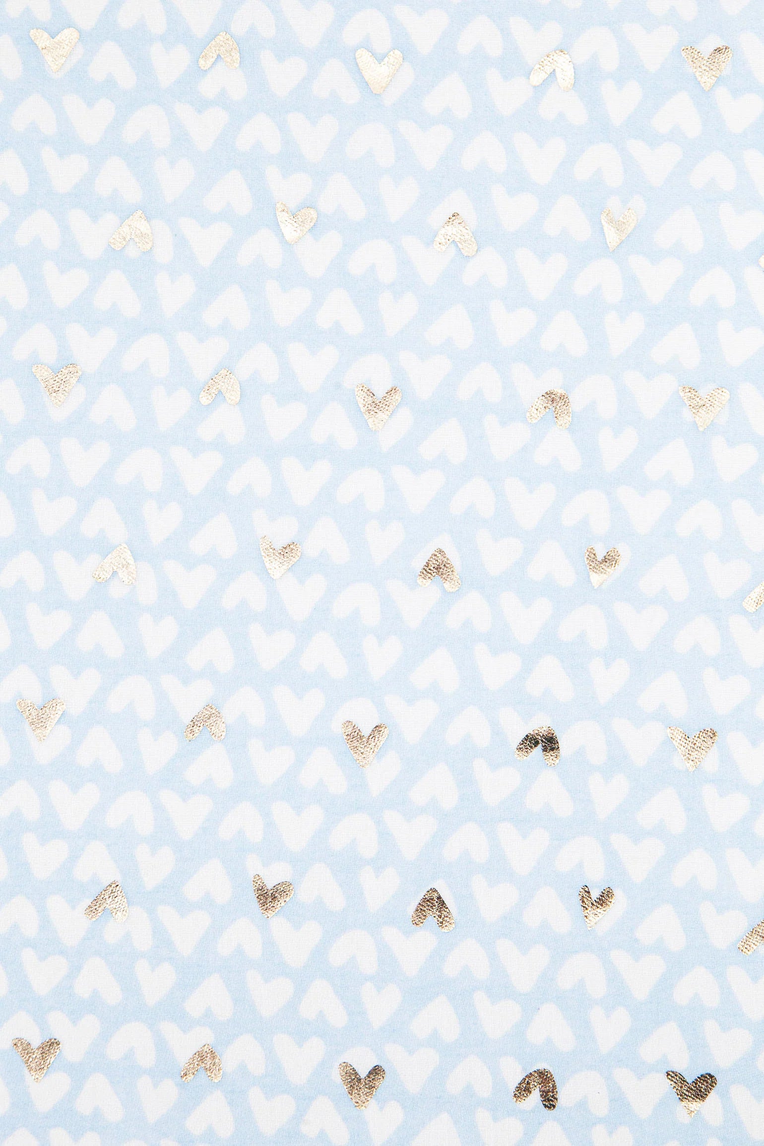 Gold Heart Scarf in Blue