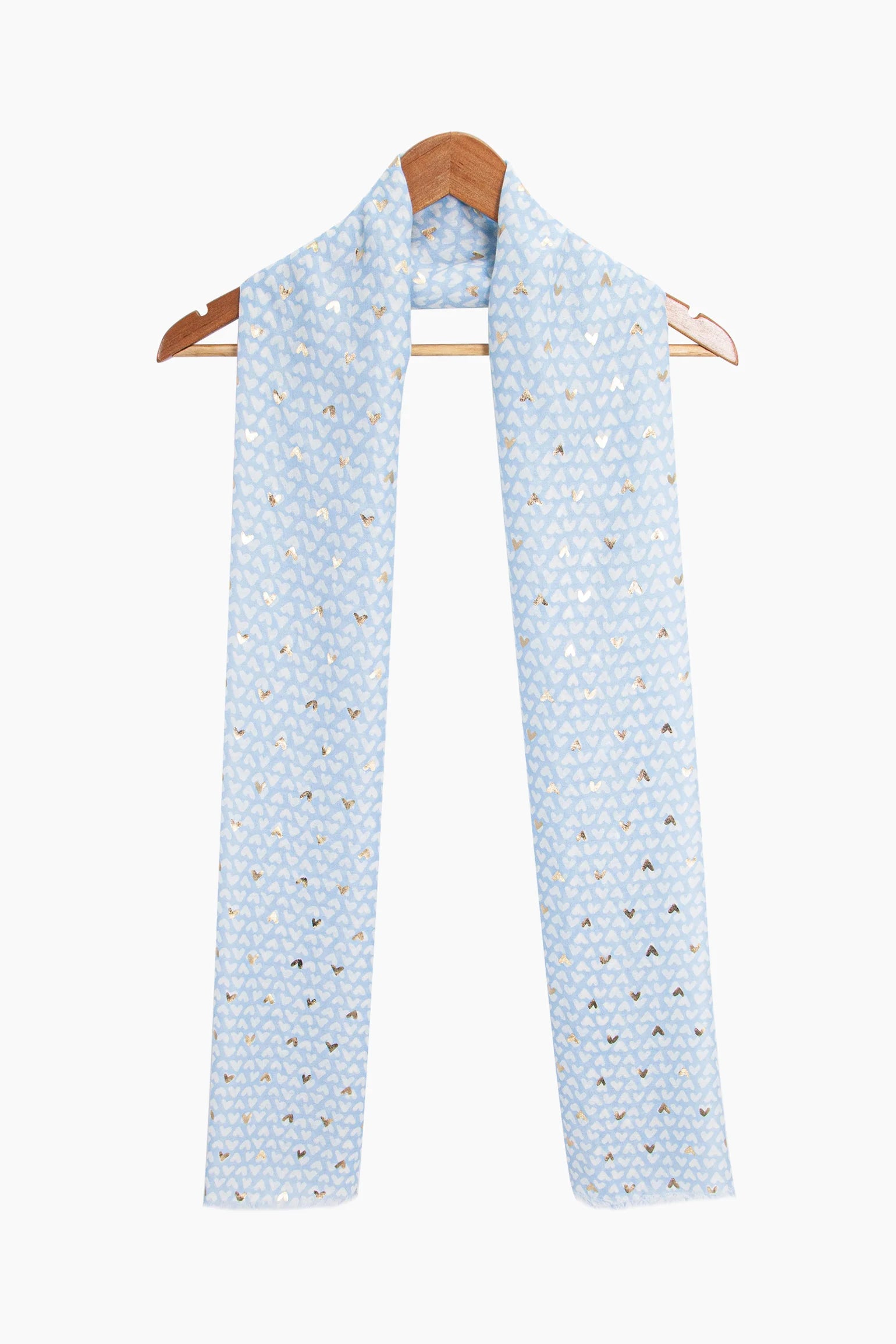 Gold Heart Scarf in Blue