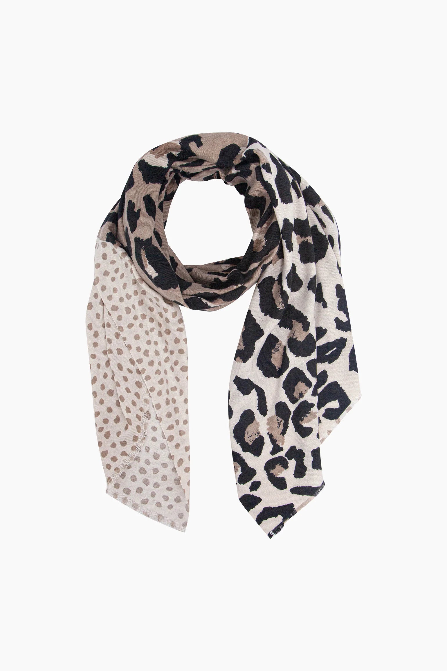 Leopard Print Scarf in Cocoa & Black
