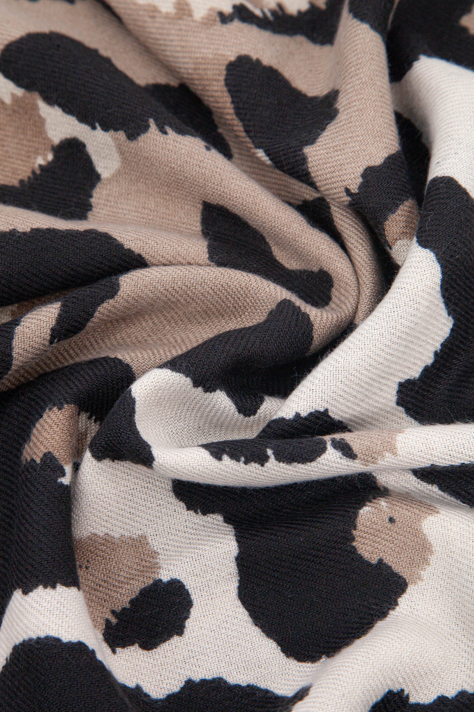 Leopard Print Scarf in Cocoa & Black
