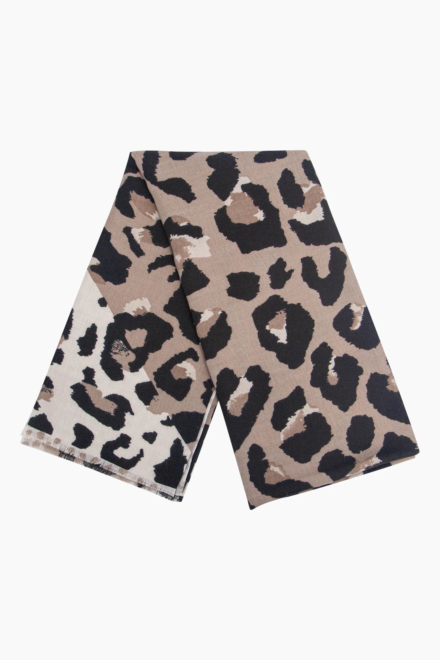 Leopard Print Scarf in Cocoa & Black