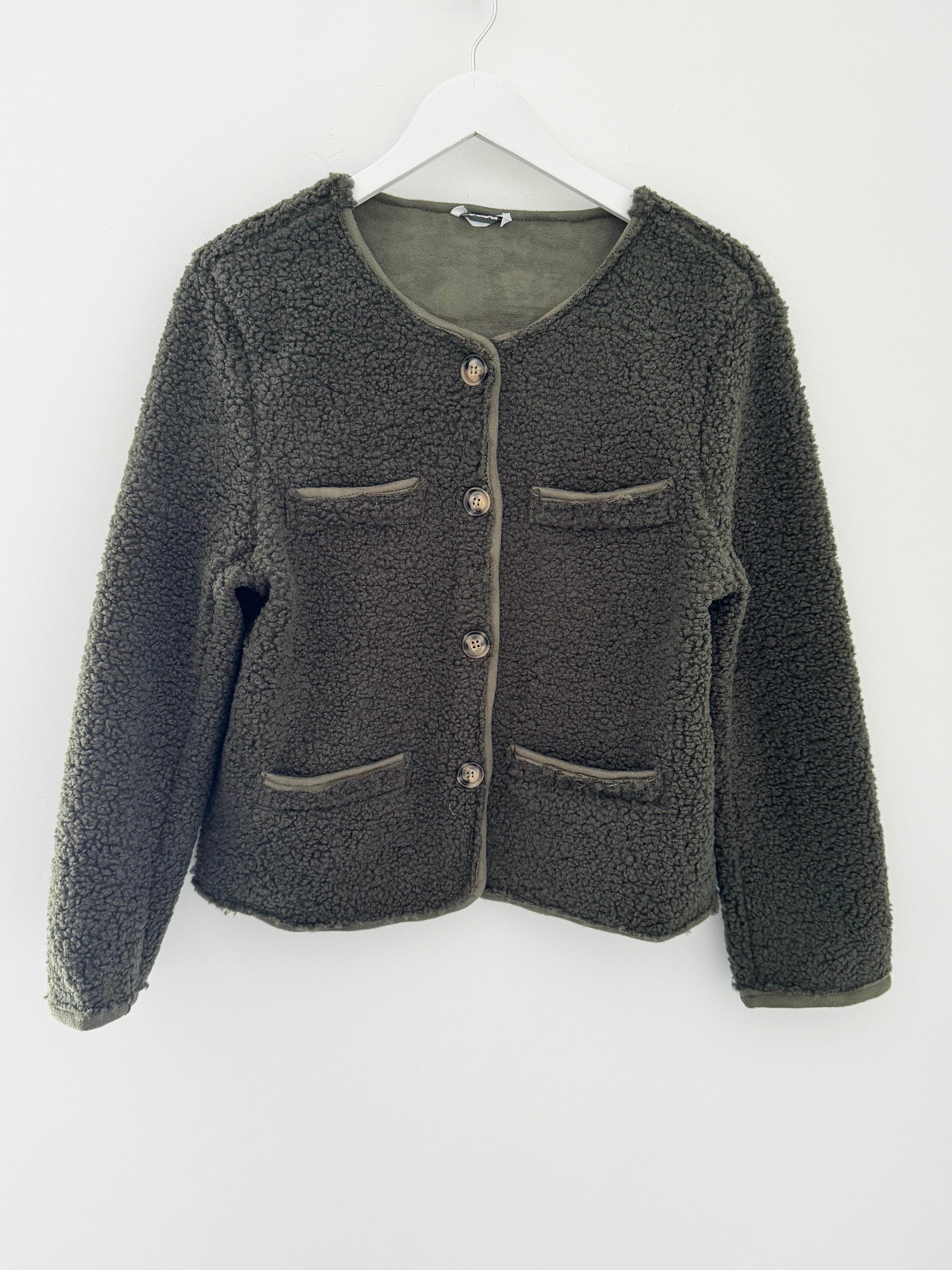 Soft Teddy Jacket in Khaki