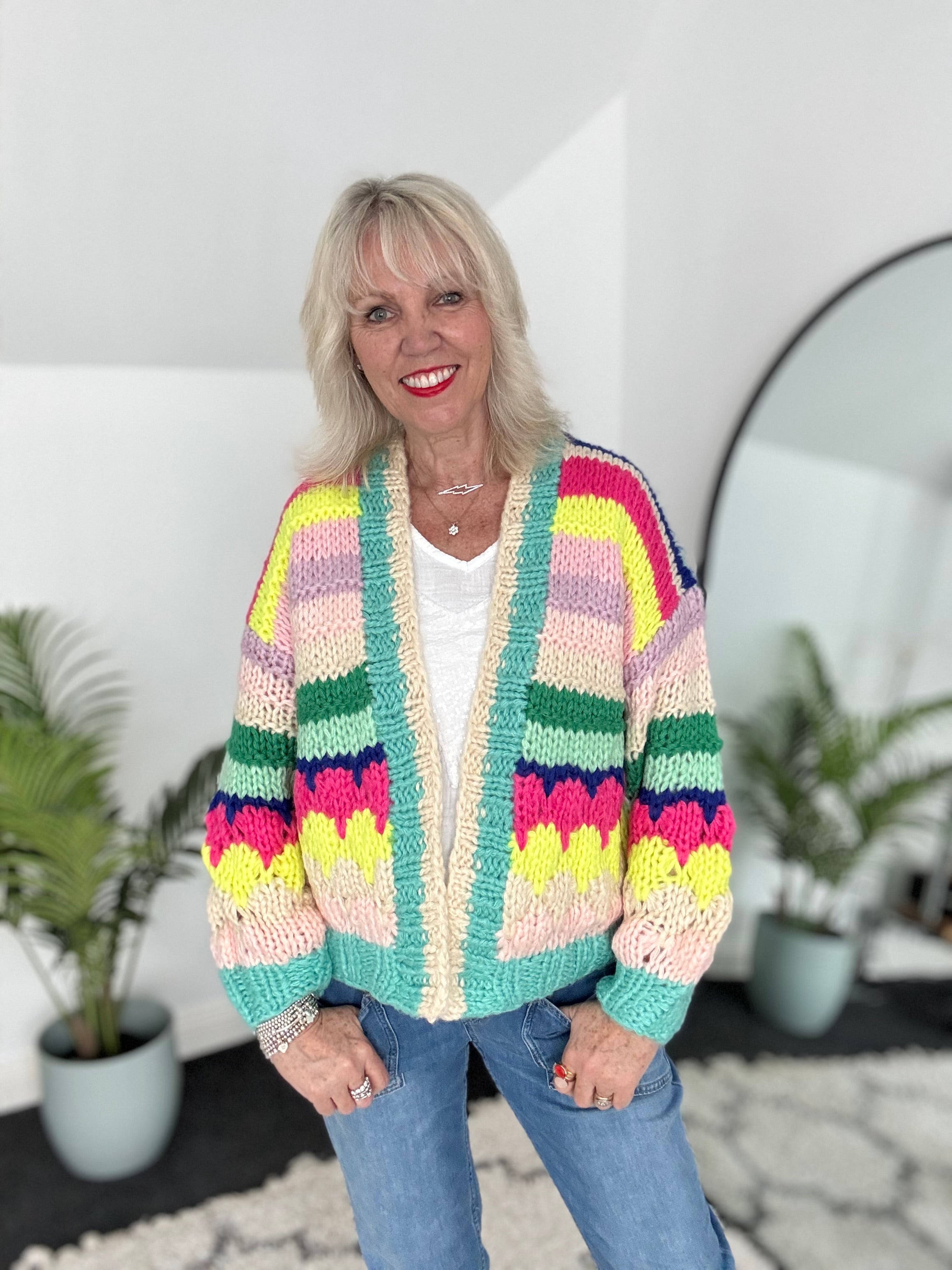 Handknitted Rainbow Cardigan