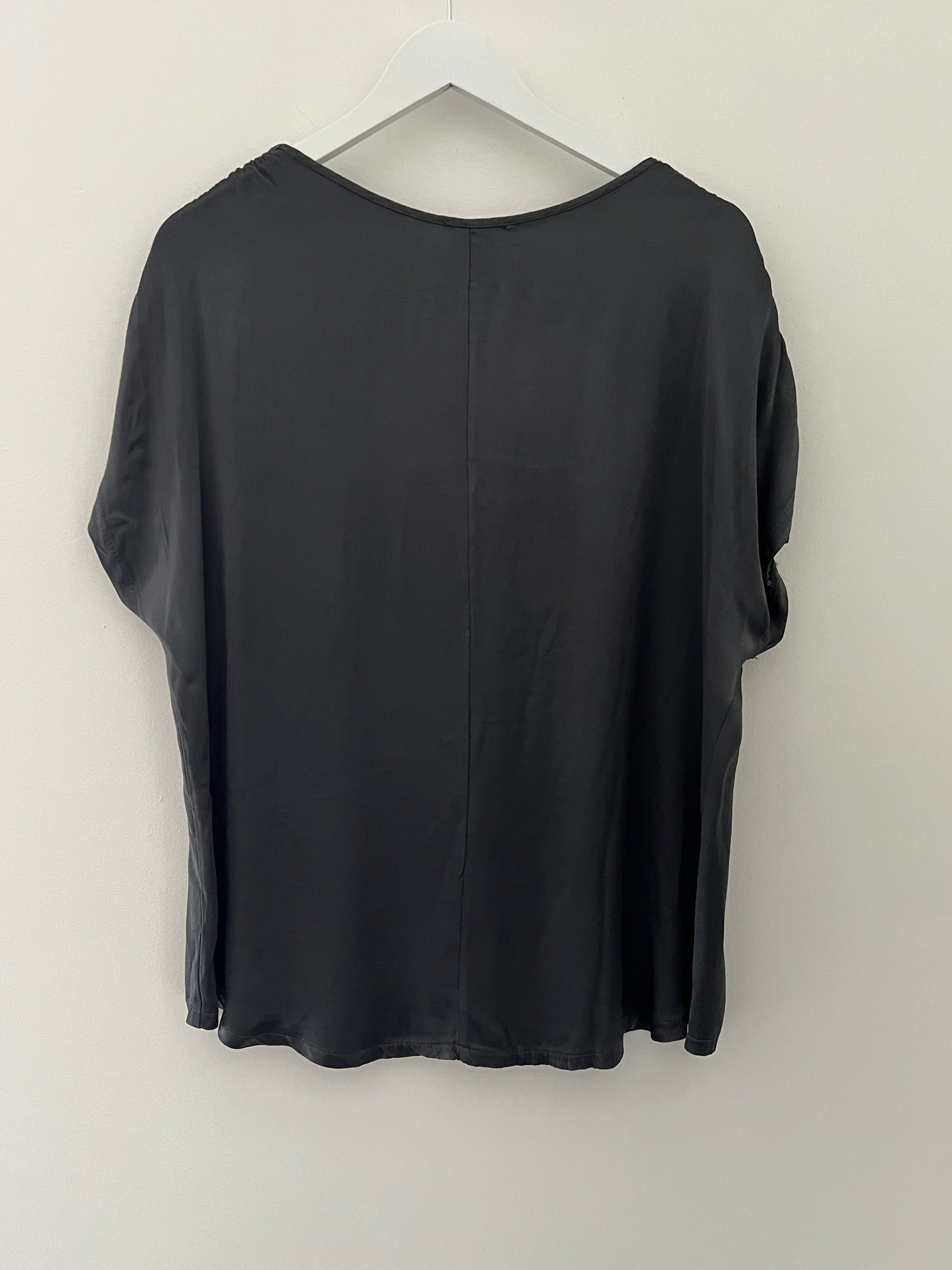 Silky Ruched Detail Top in Anthracite