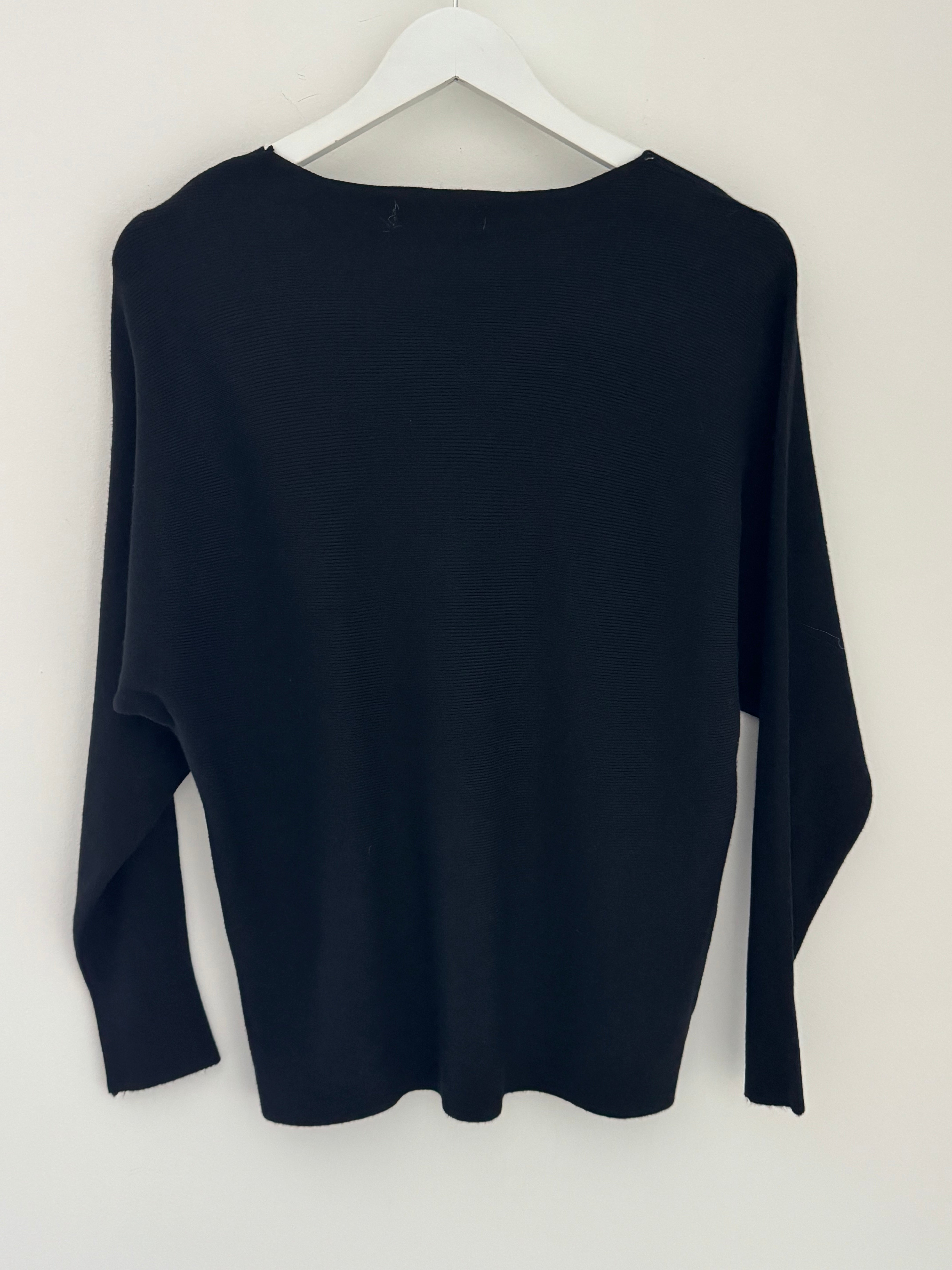 Simple Ribbed Jumper in Black
