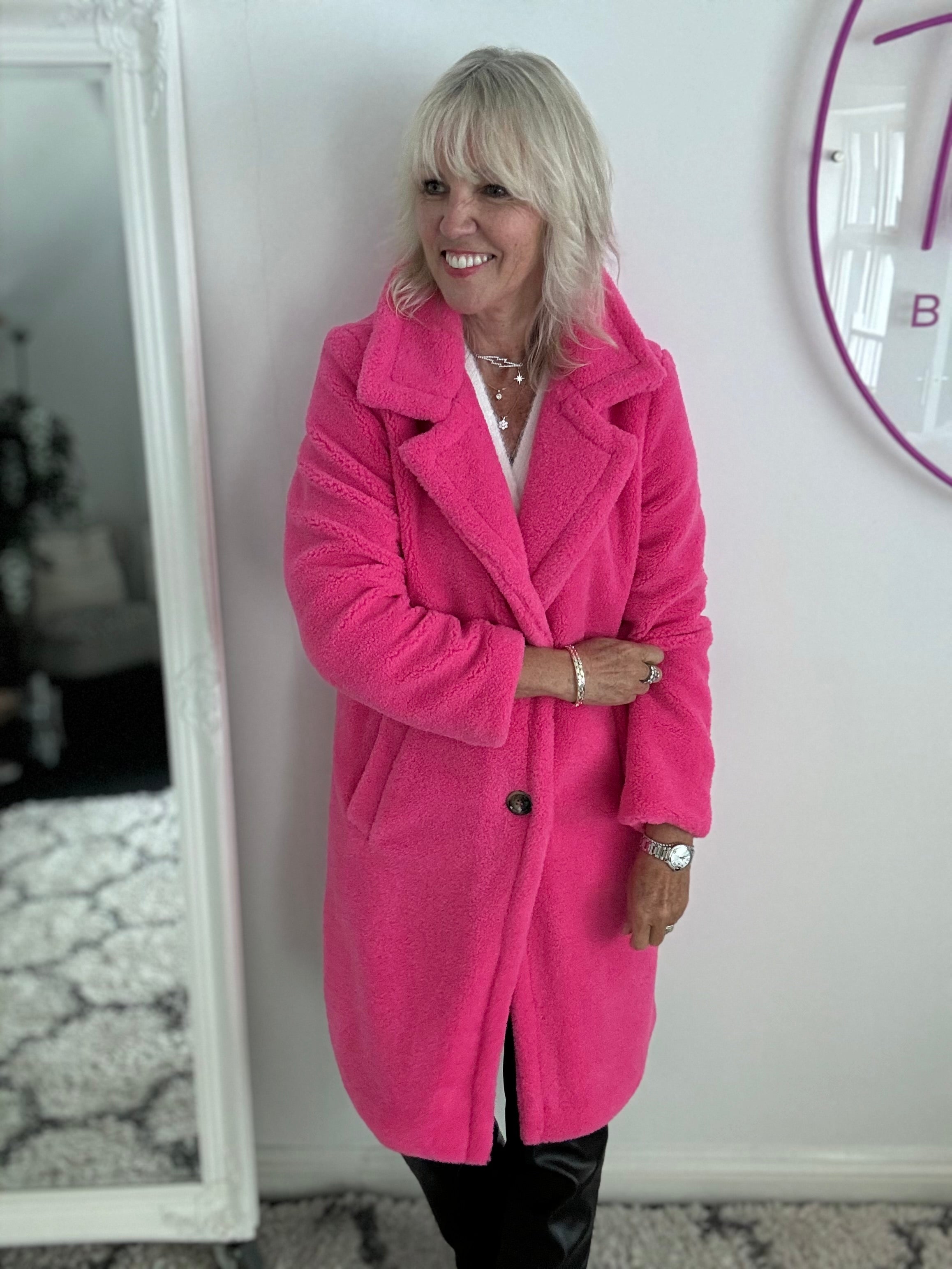 Pink Teddy Coat The Meek Boutique