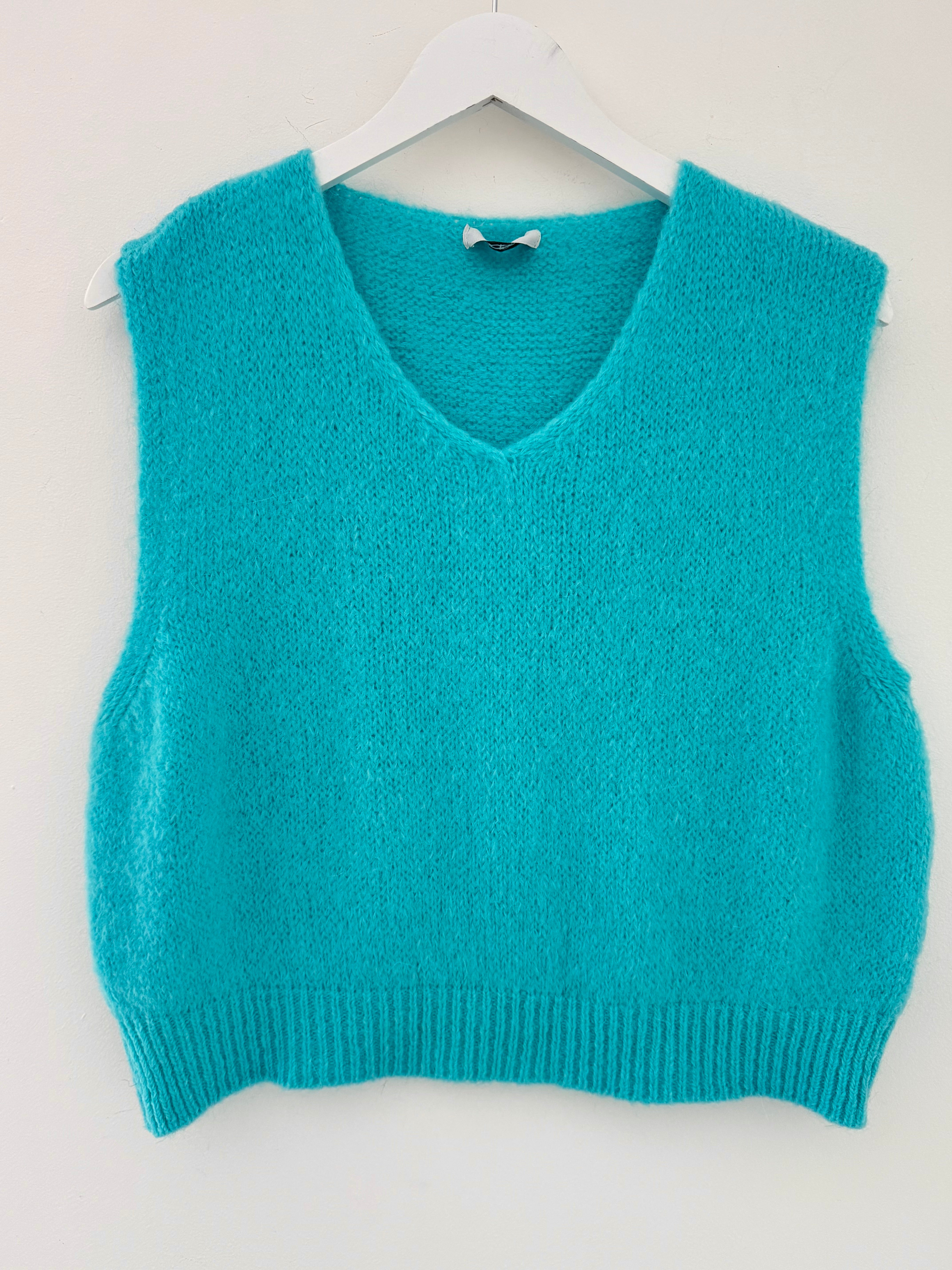 Kid Mohair Tank in Turquoise