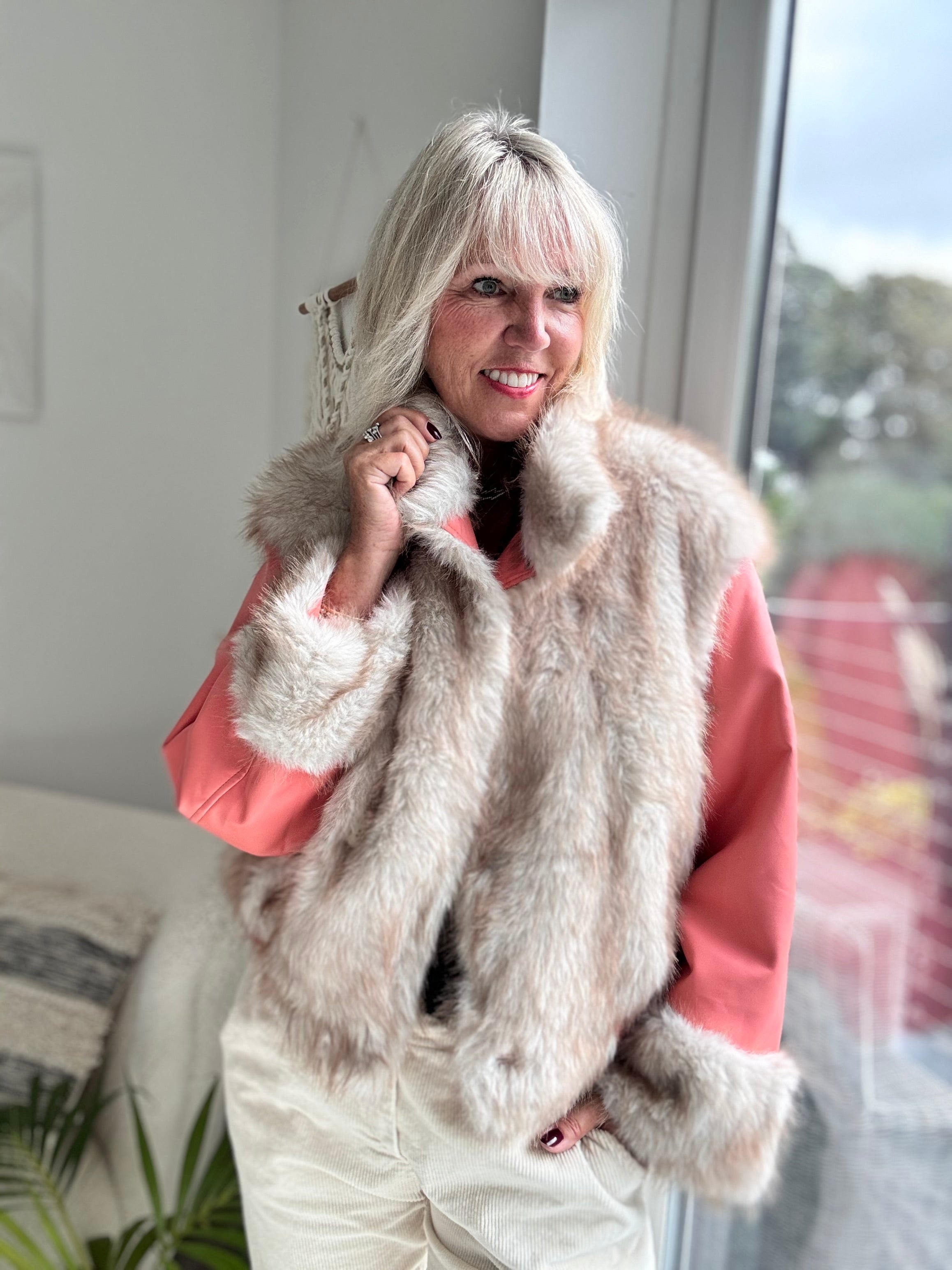 Reversible Faux Fur & Leather Jacket