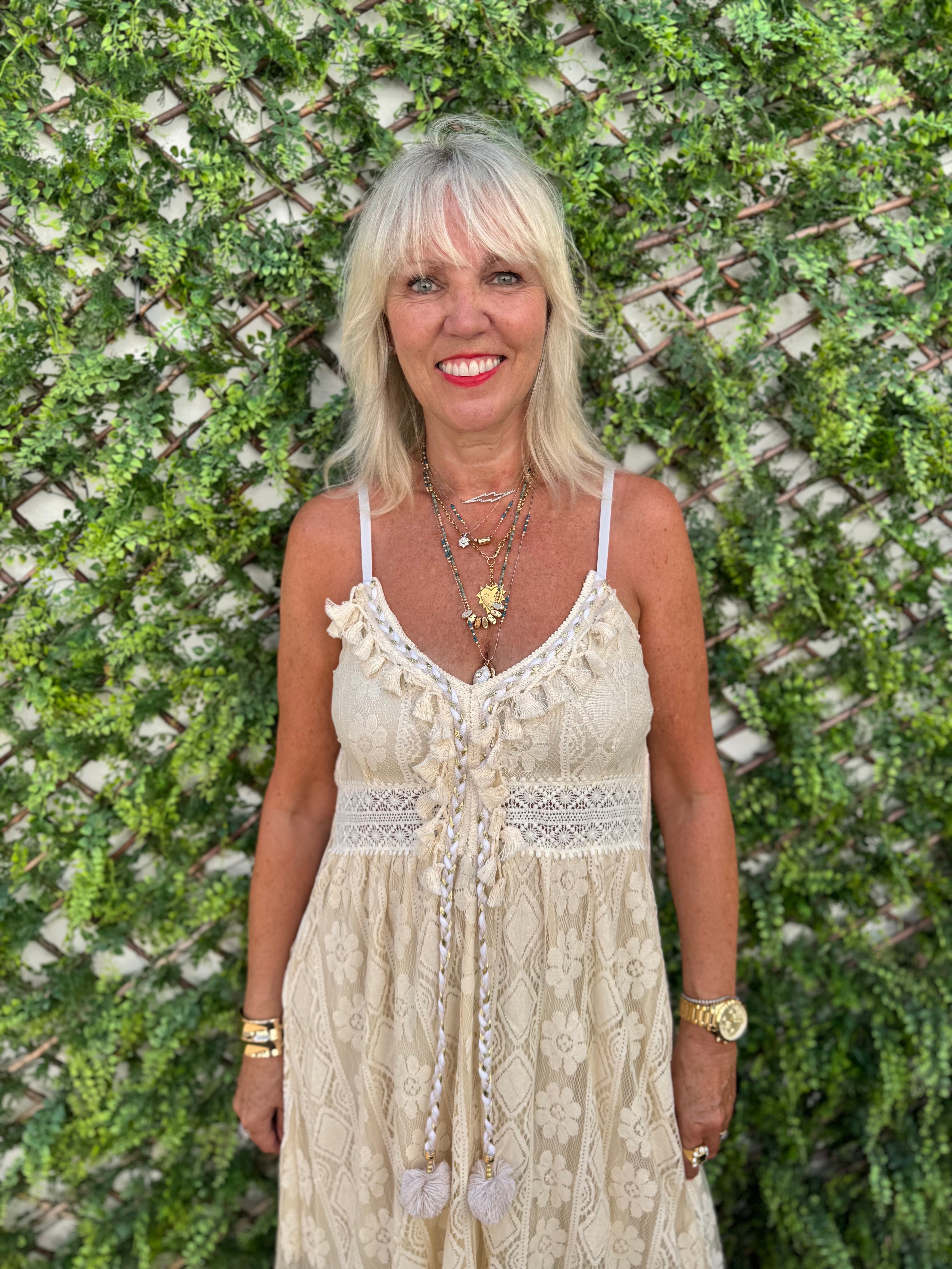 Summer Tassel Dress in Vanilla