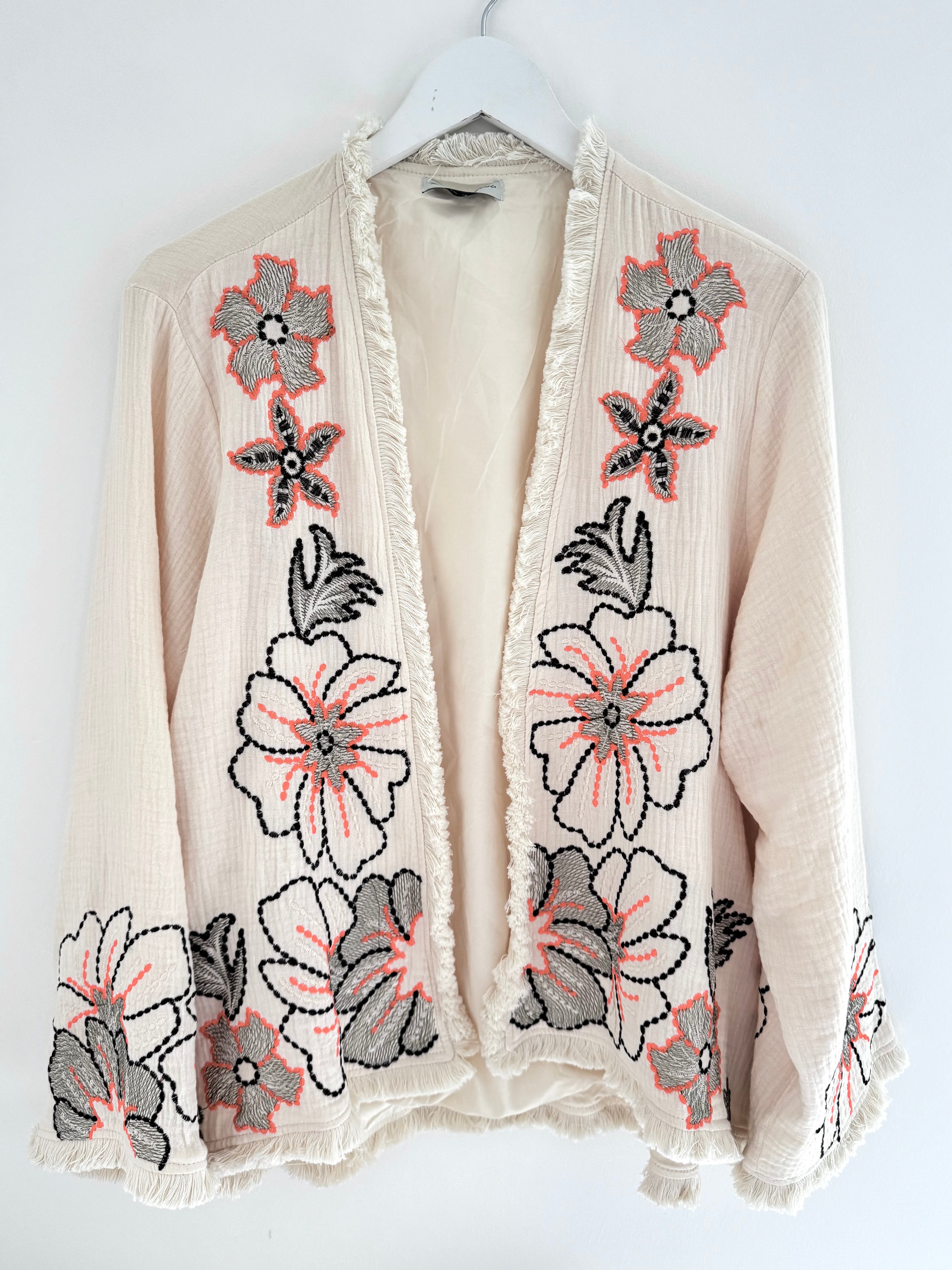 Luxe Embroidered Jacket in Vanilla