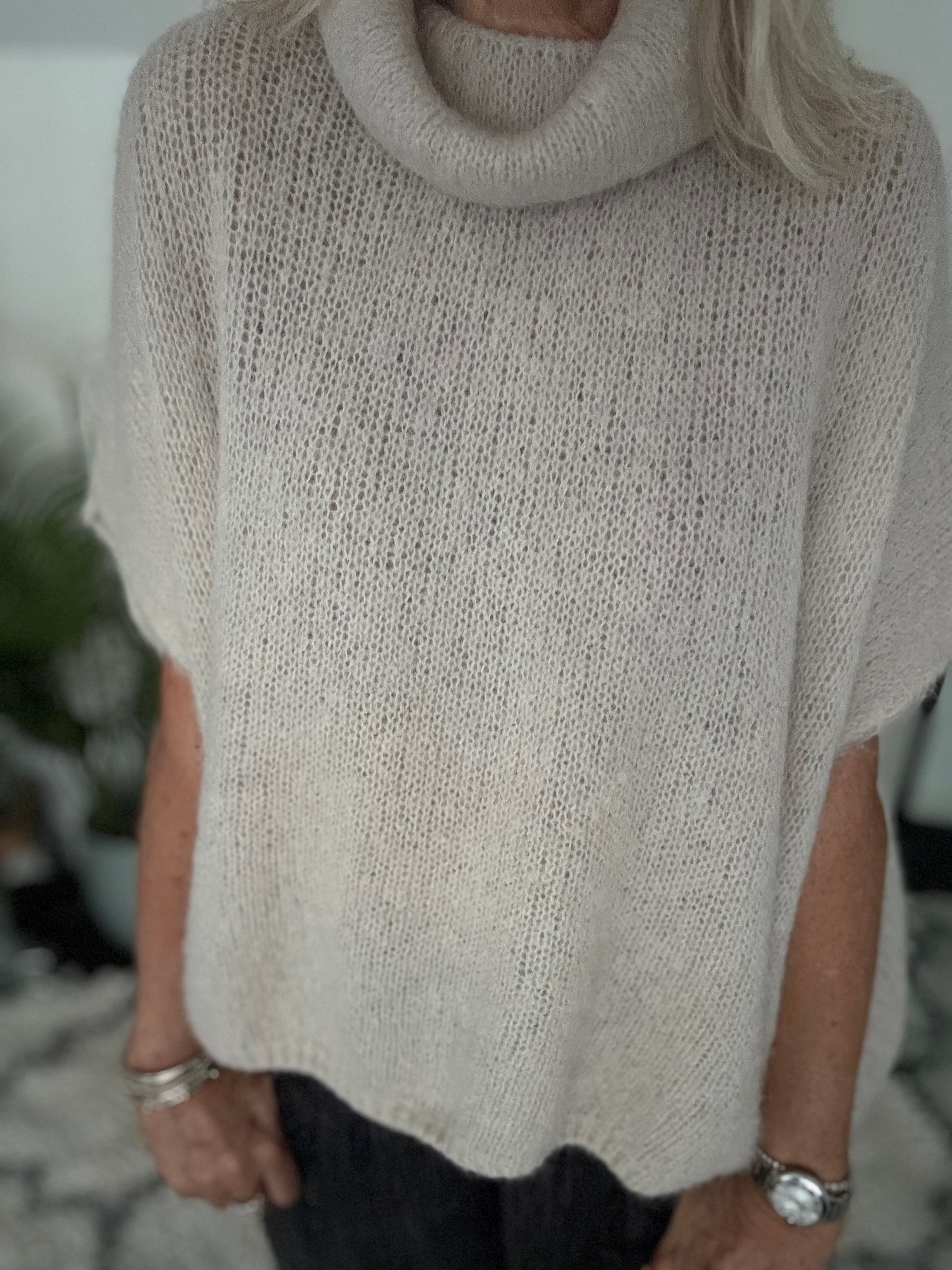Alpaca Roll Neck Tank in Latte