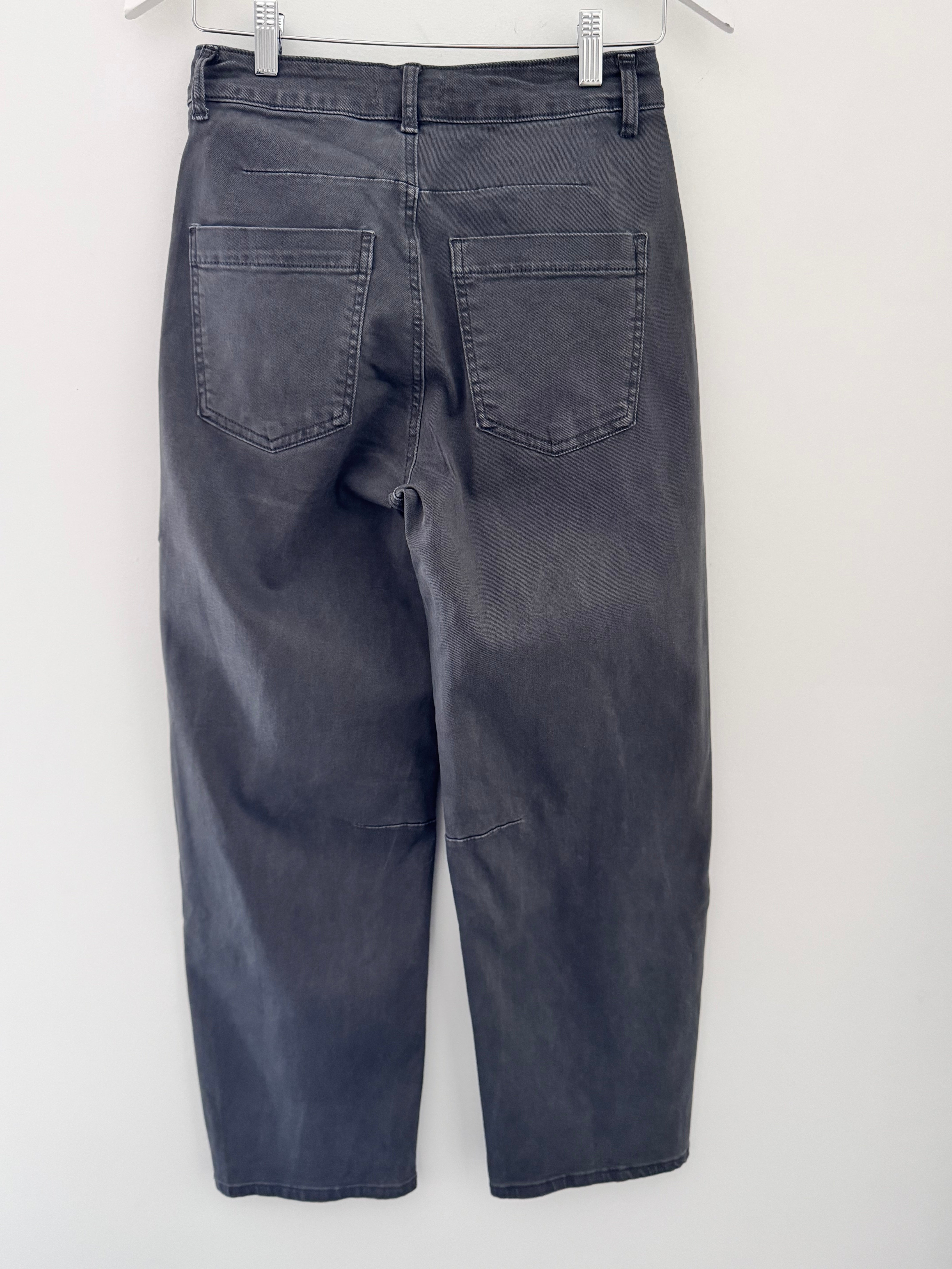 Stretch Boyfriend Jeans in Dark Grey