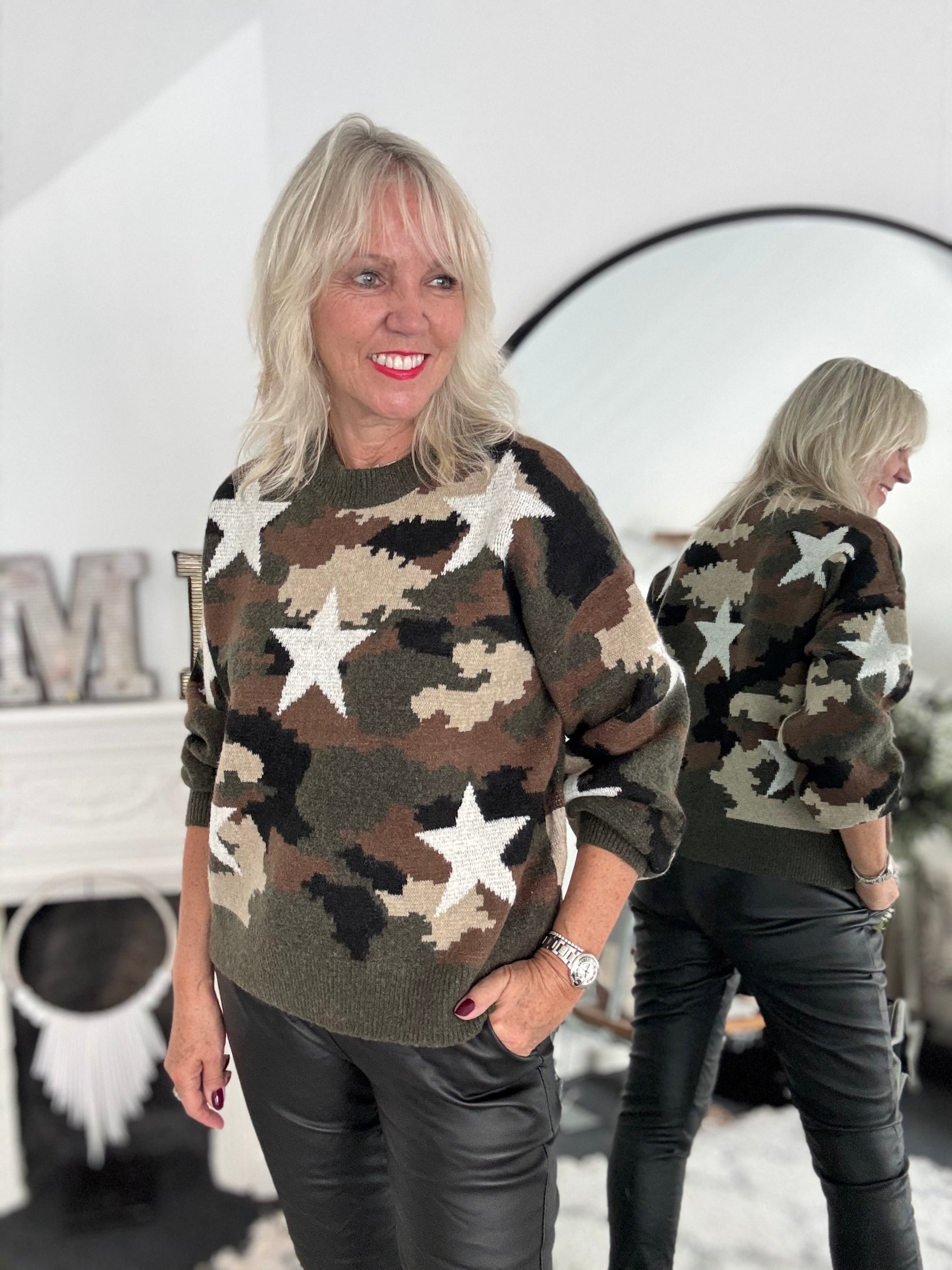 Khaki Camo Jumper with Stars