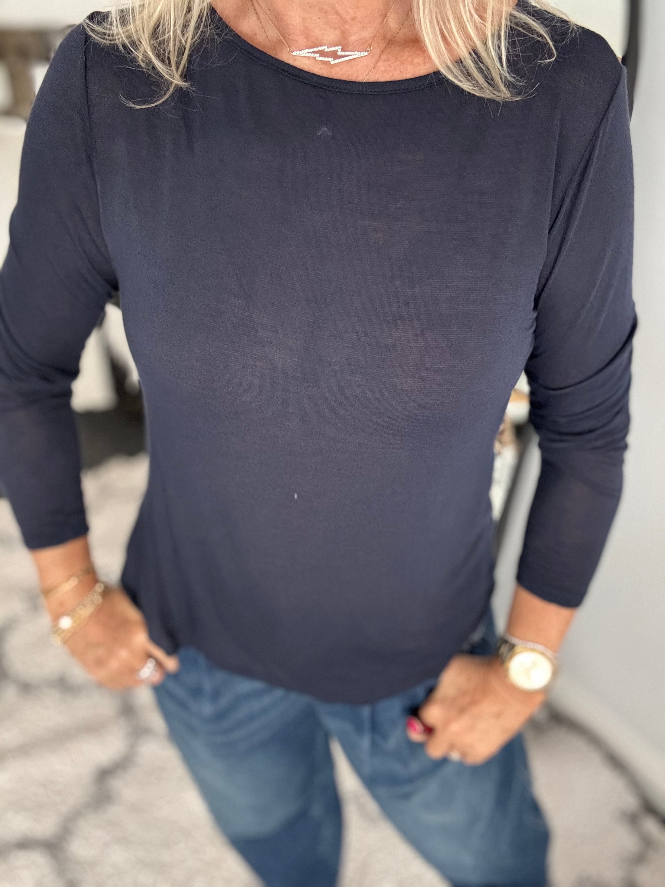 Ultrasoft Cashmere Blend Base Layer in Navy
