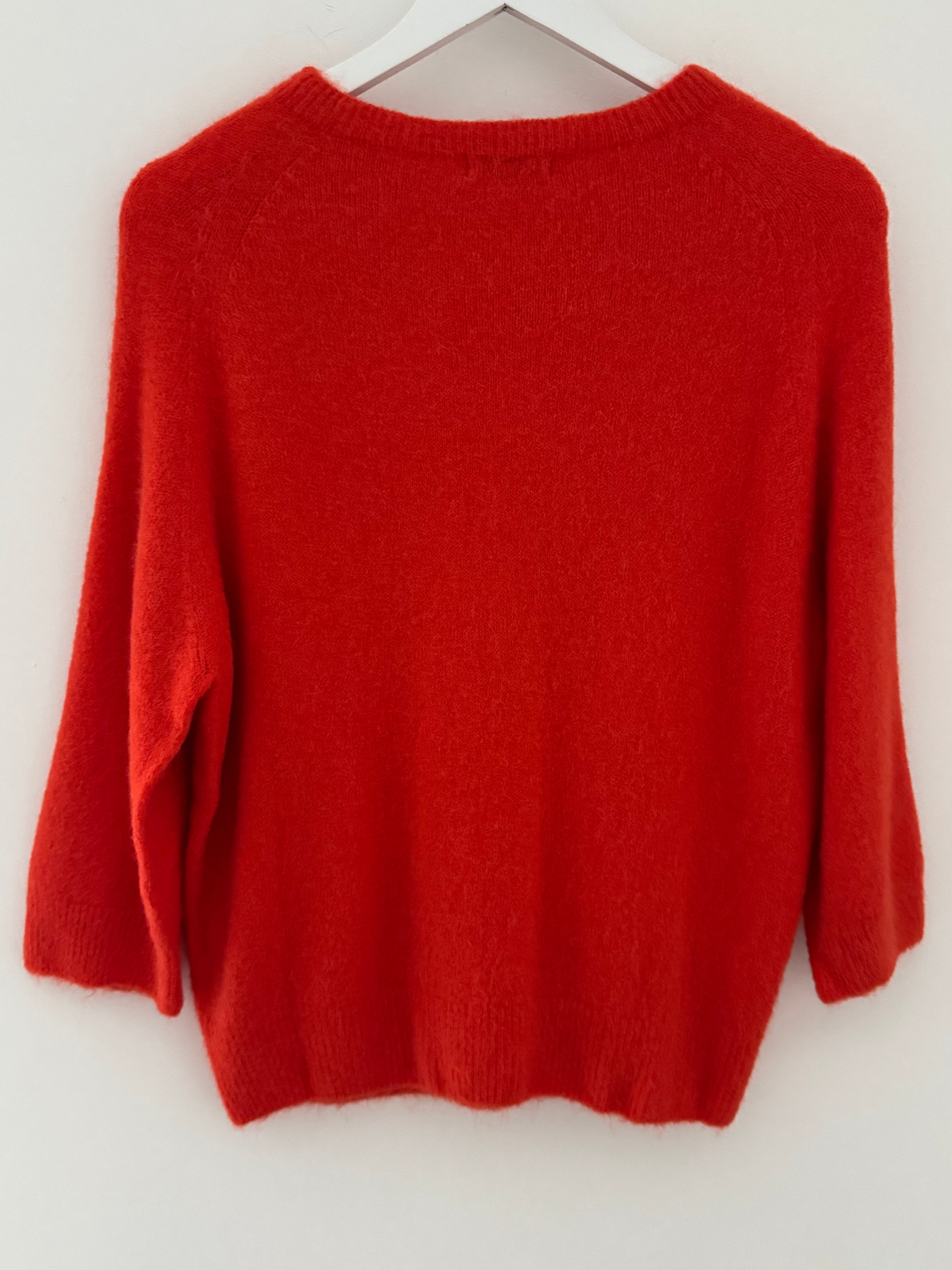 Round Neck Alpaca Jumper in Orange