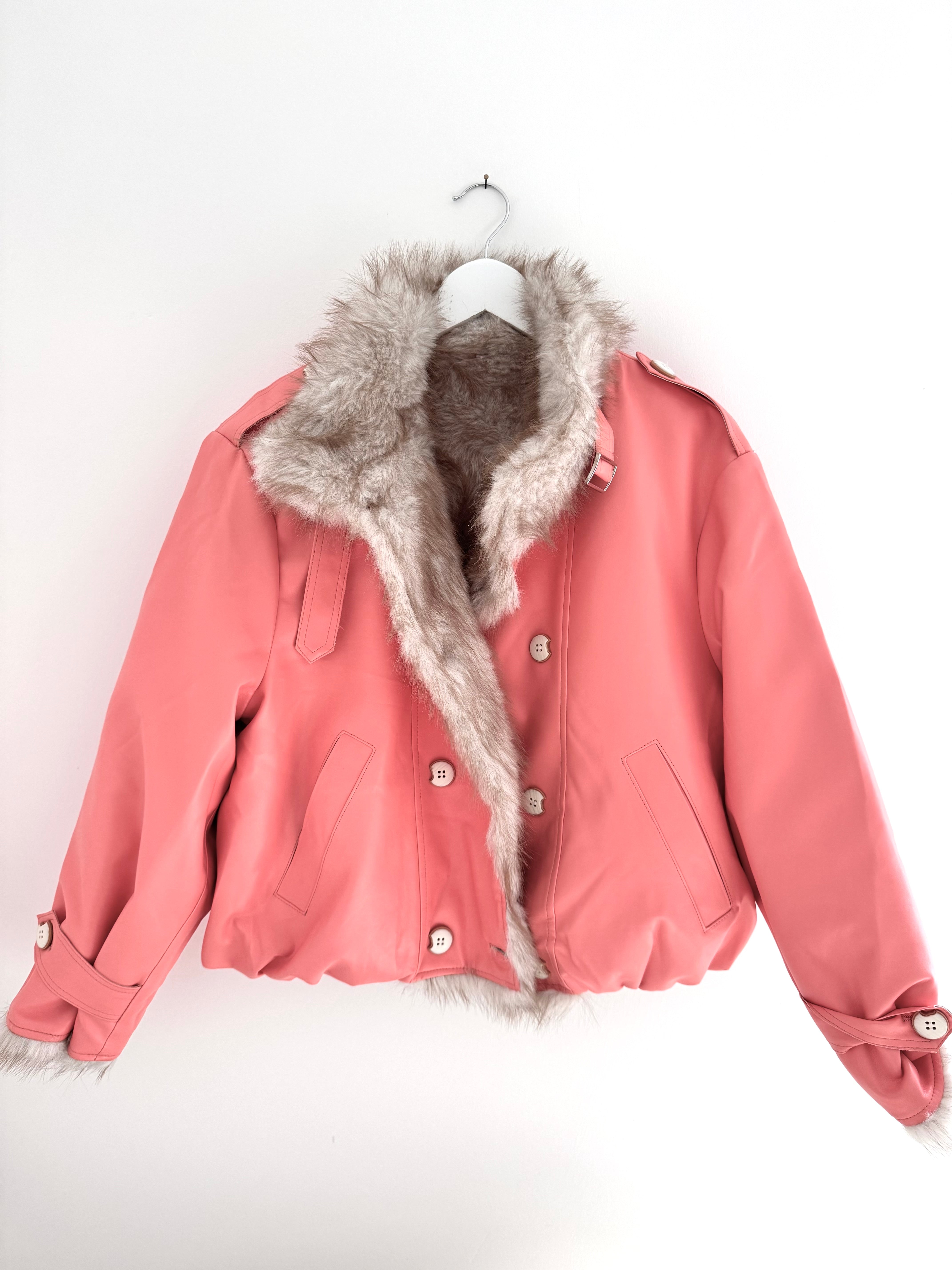 Reversible Faux Fur & Leather Jacket