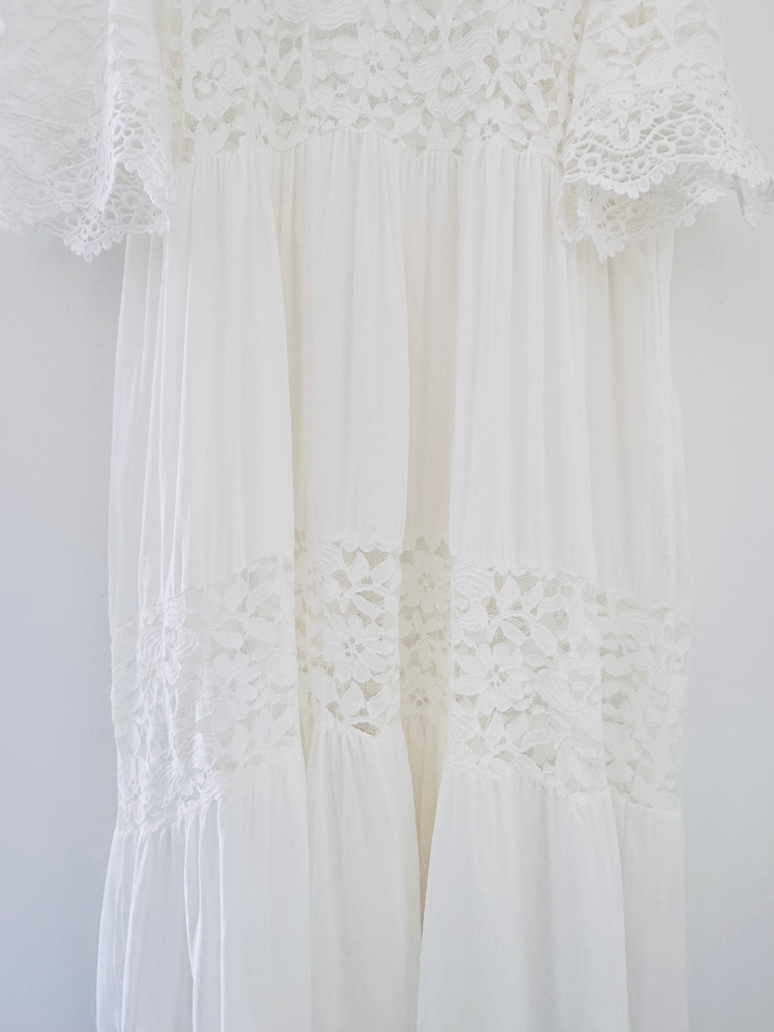 Cotton & Lace Beach Dress in White