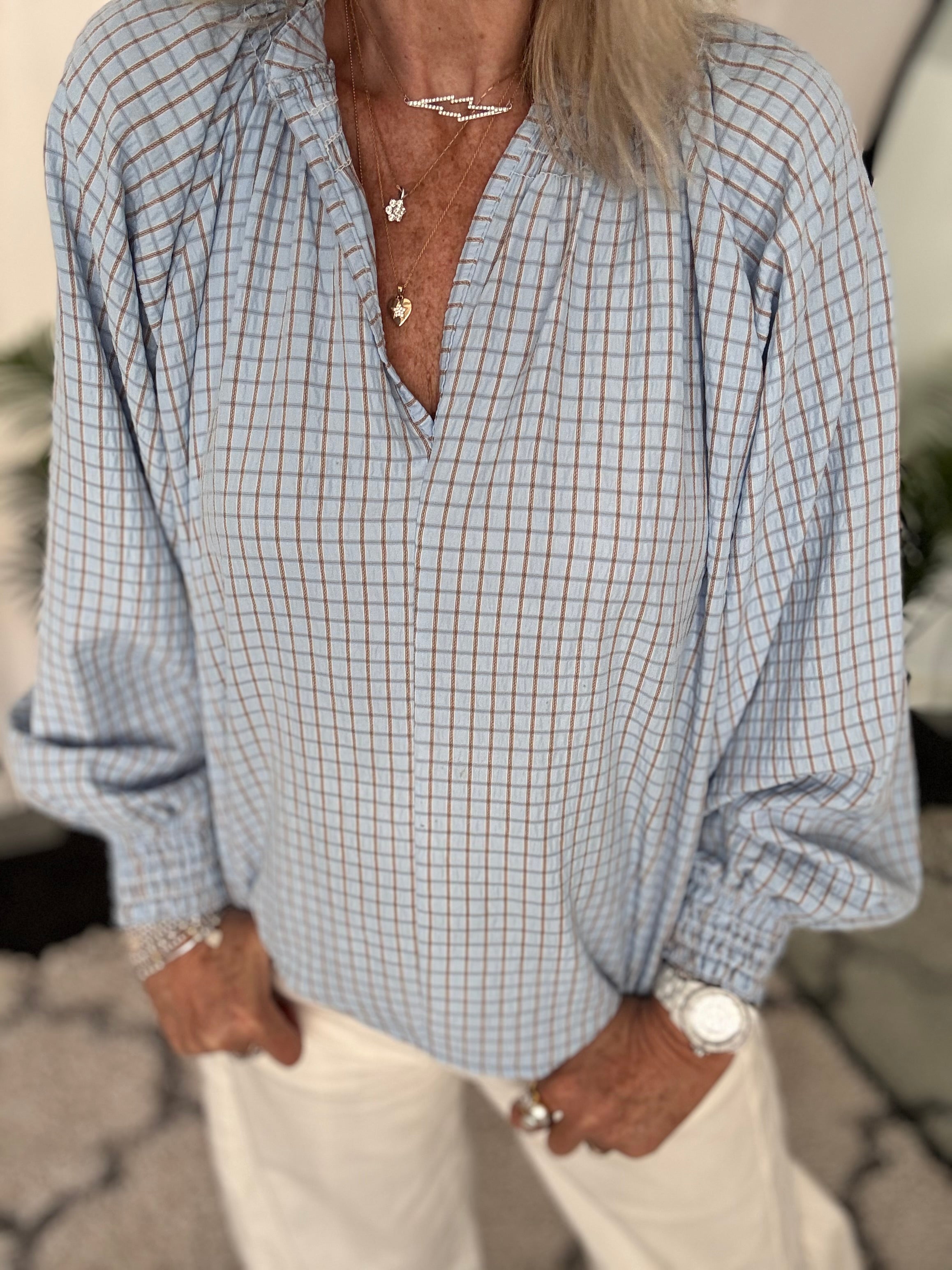 Checked Blouse in Blue