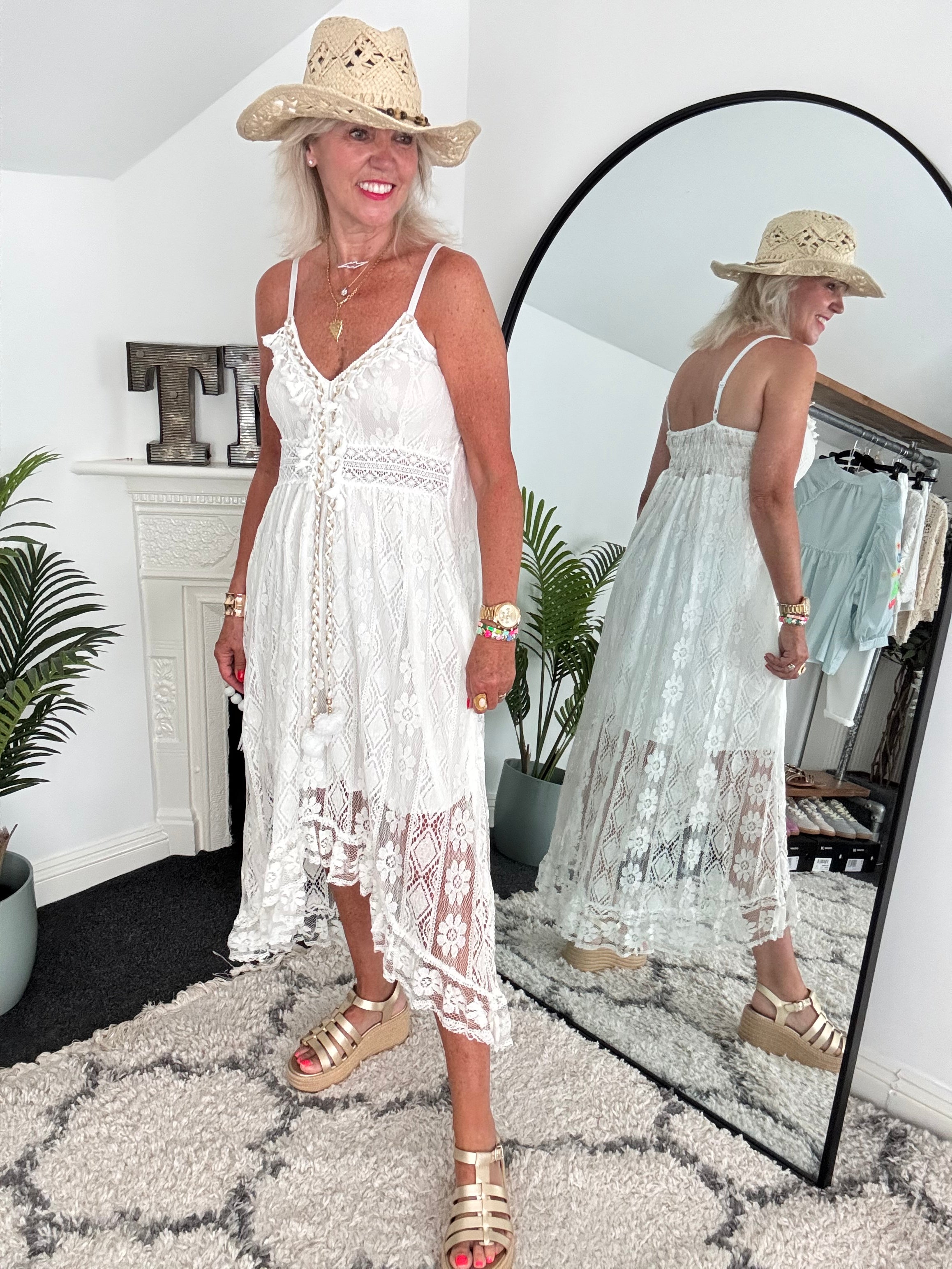 Summer Tassel Dress in Ivory