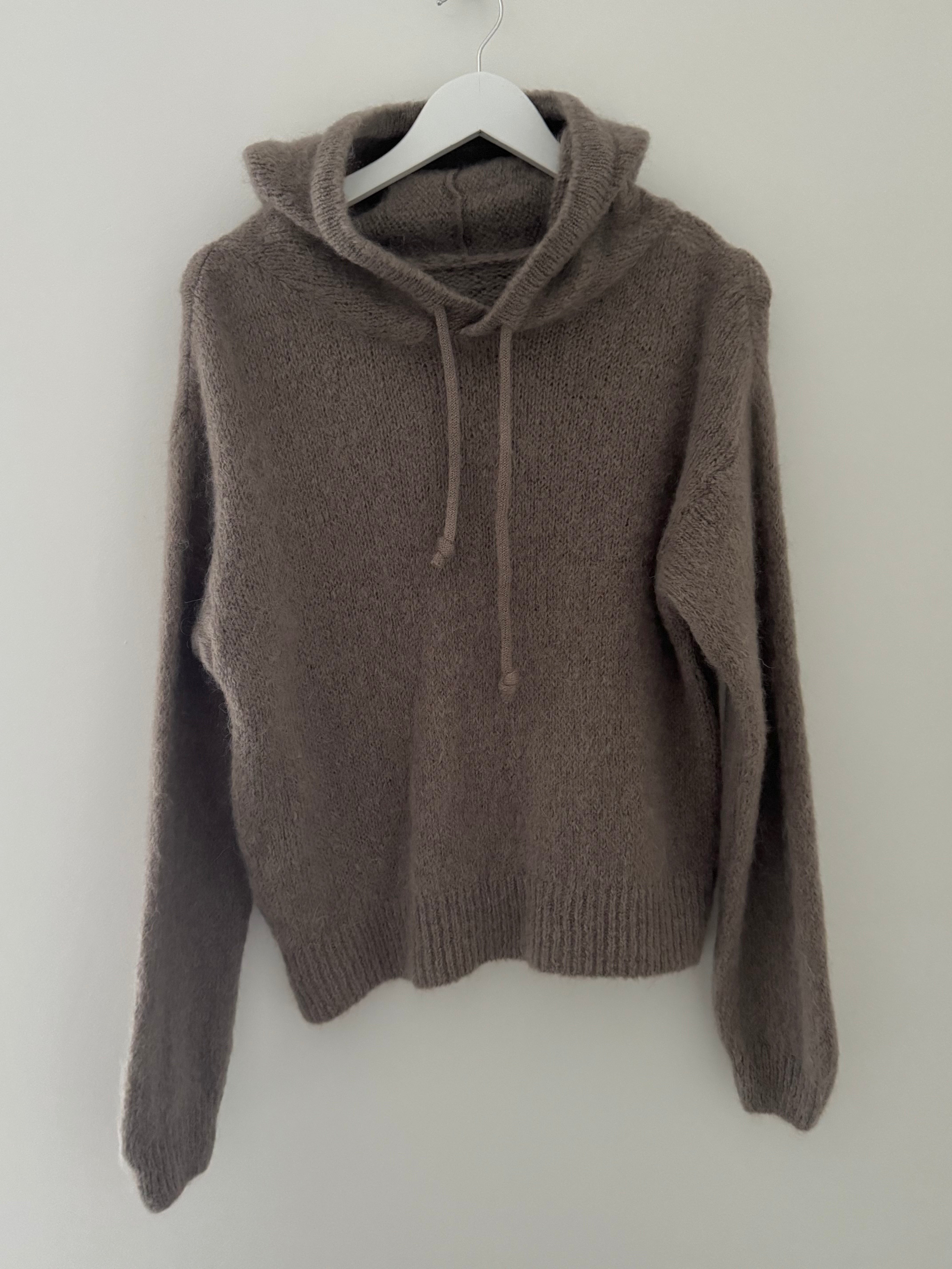 Mohair Hoodie Jumper in Light Cocoa