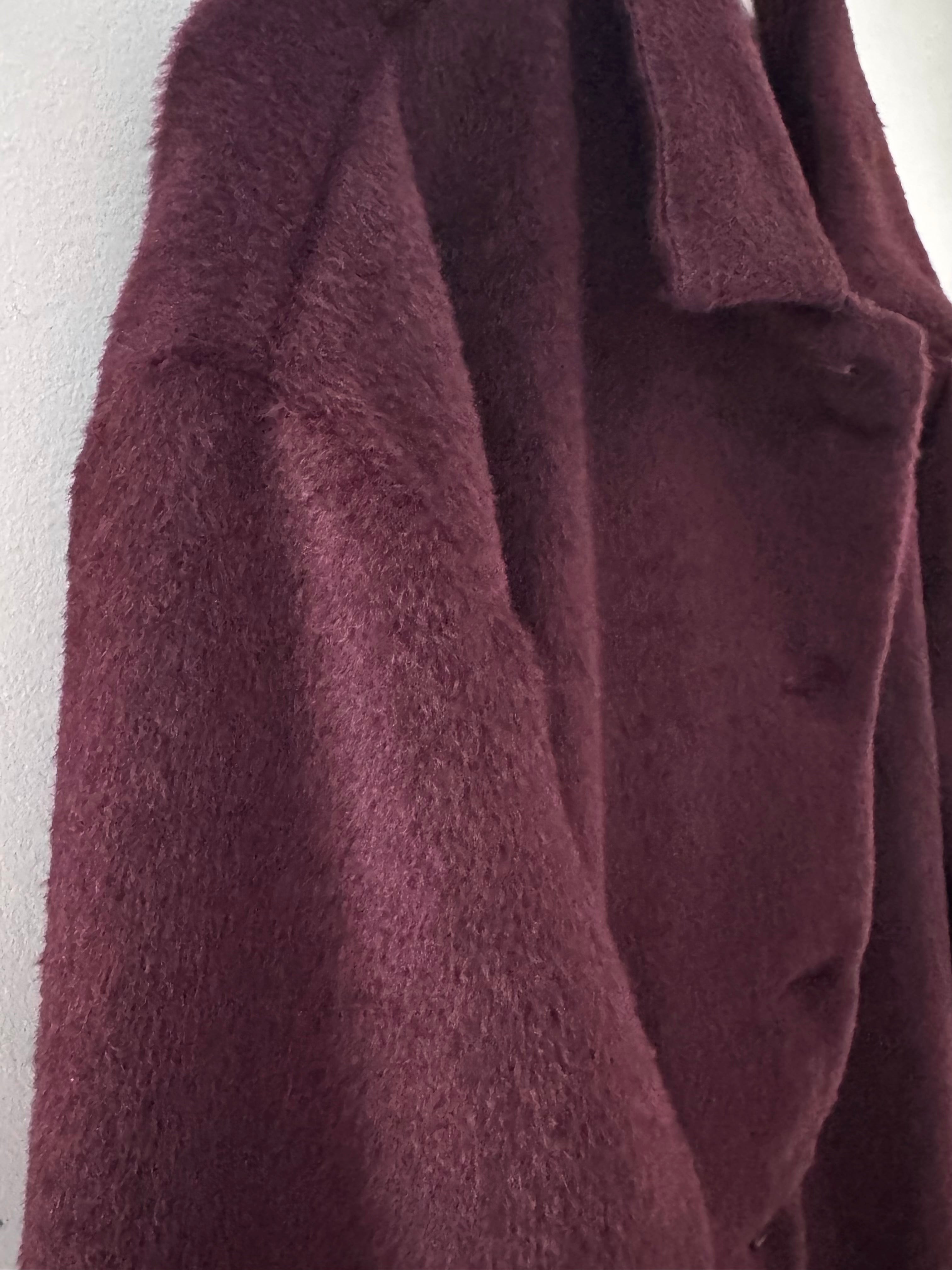 Luxe Mohair Coat in Plum