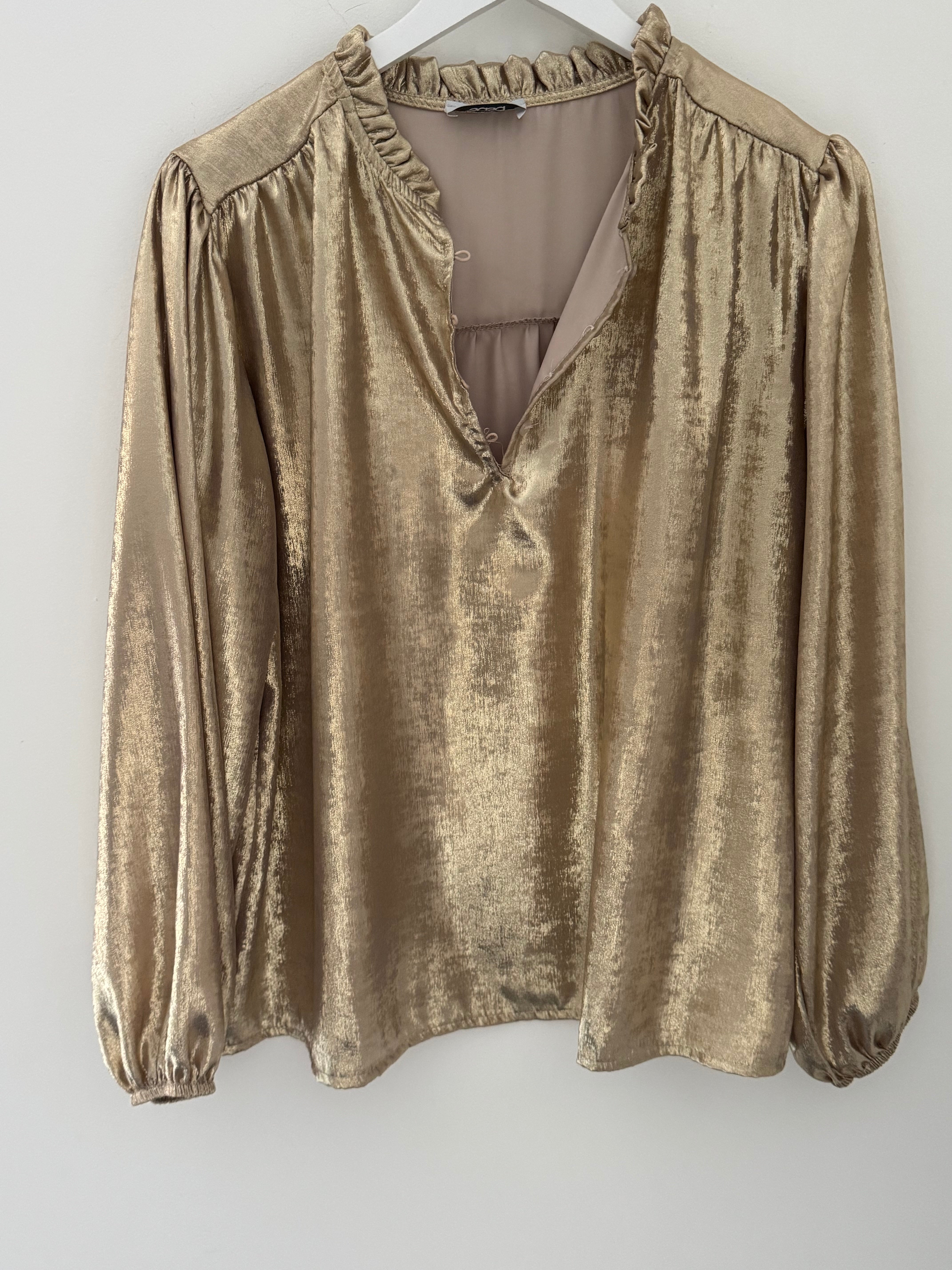 Luxe Metallic Blouse in Gold