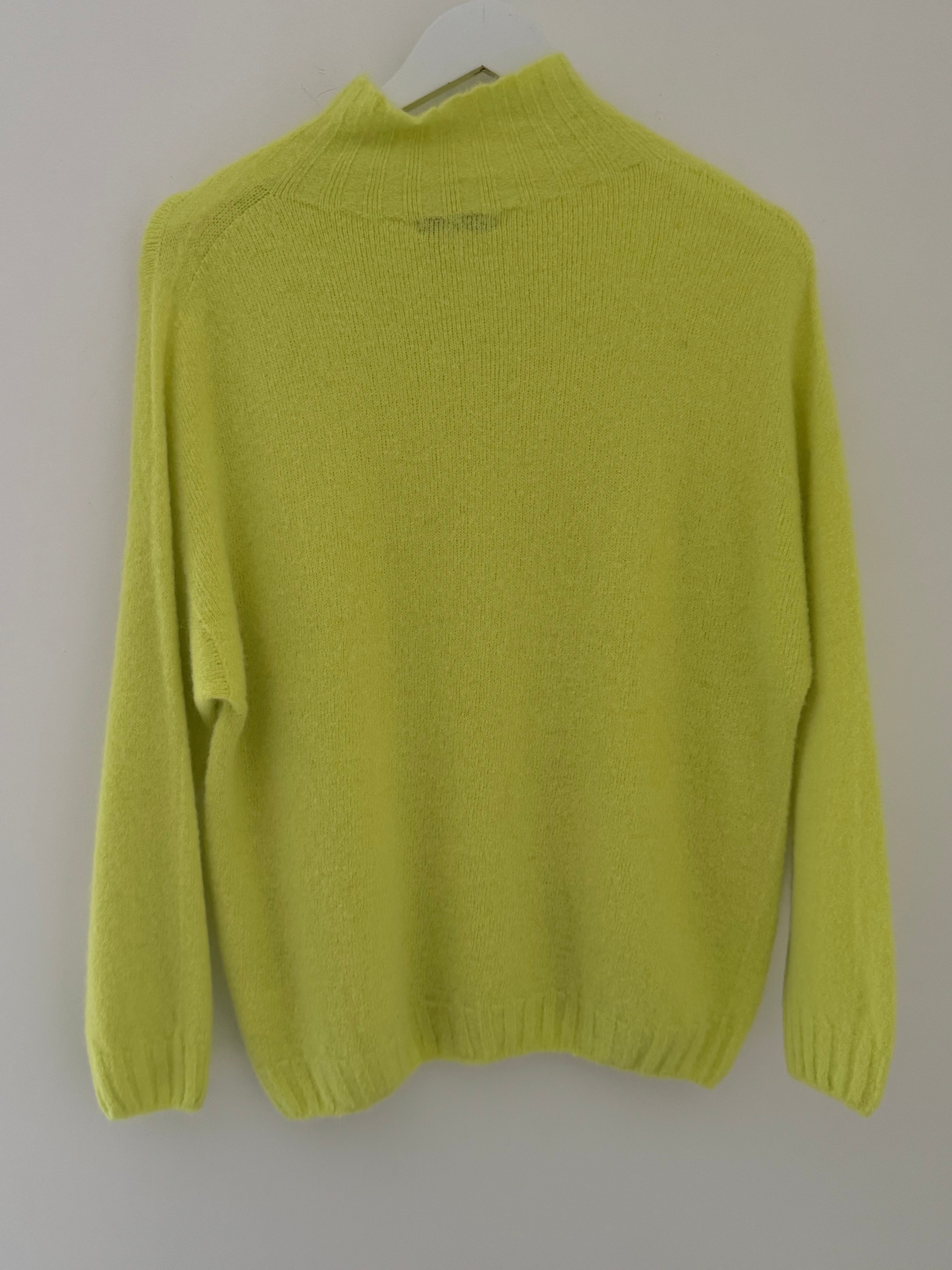 Funnel Neck Alpaca Jumper in Citrus