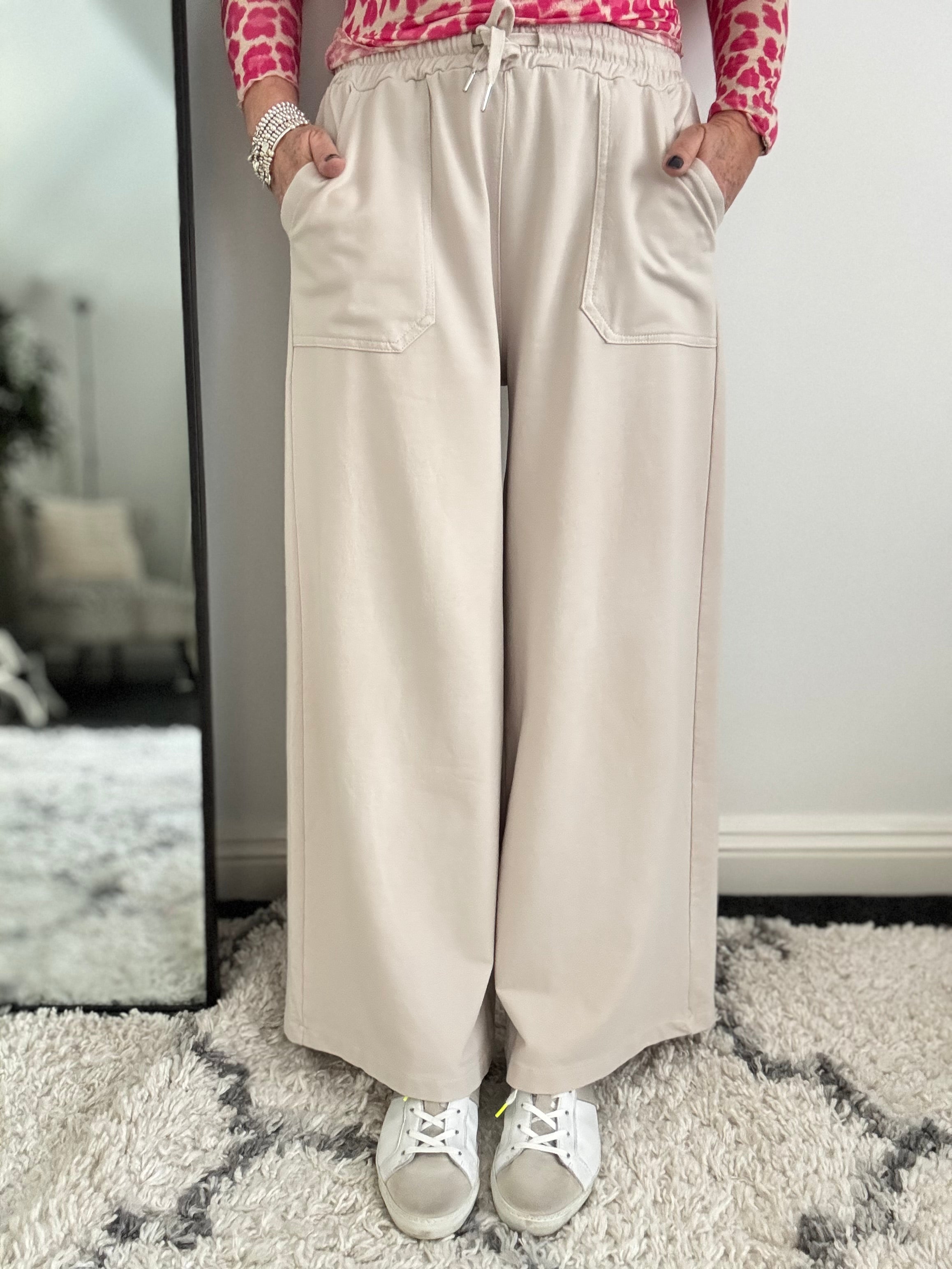 Stretch Jersey Trousers in Ecru