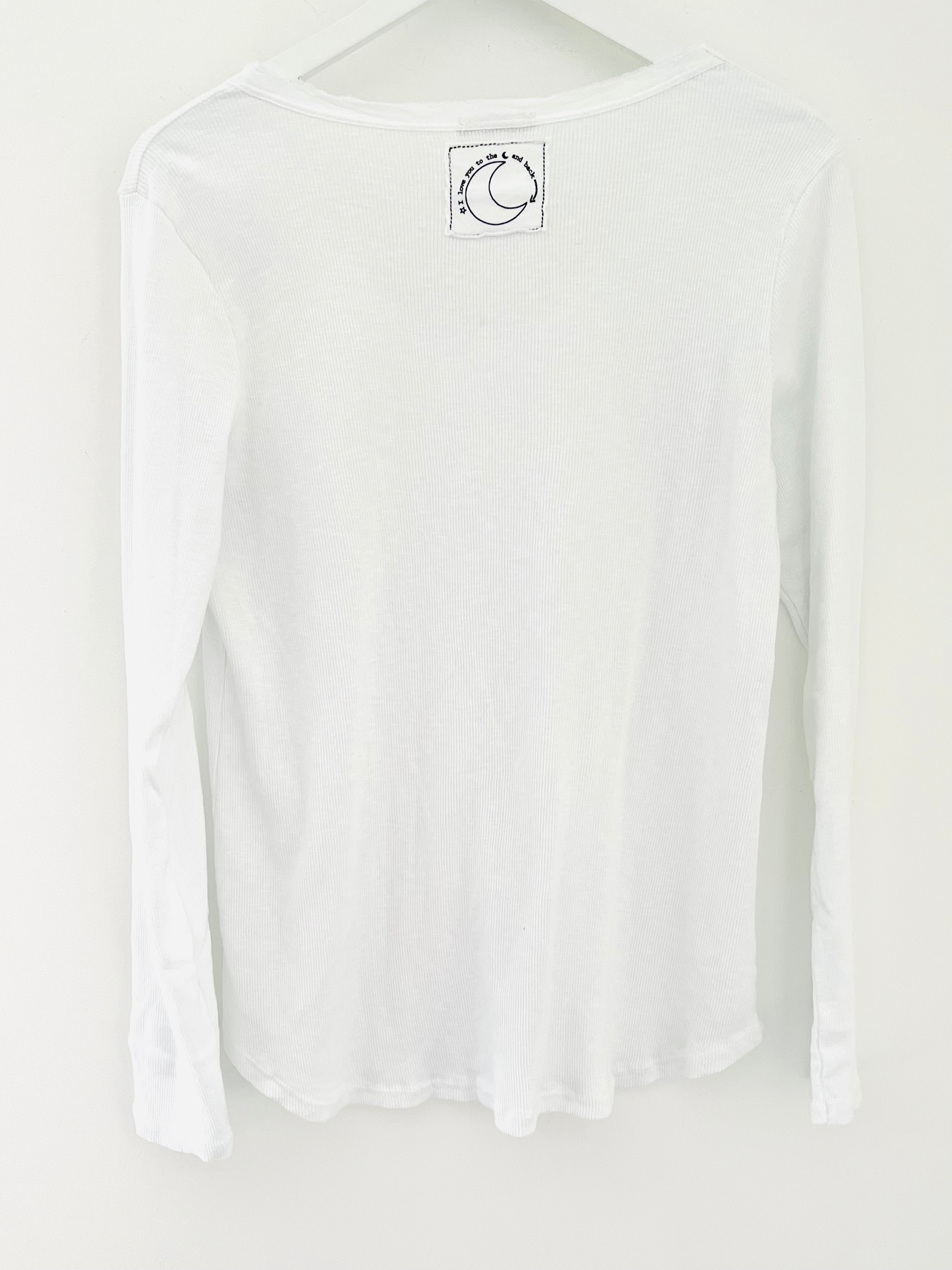 Long Sleeve Cotton Top in White