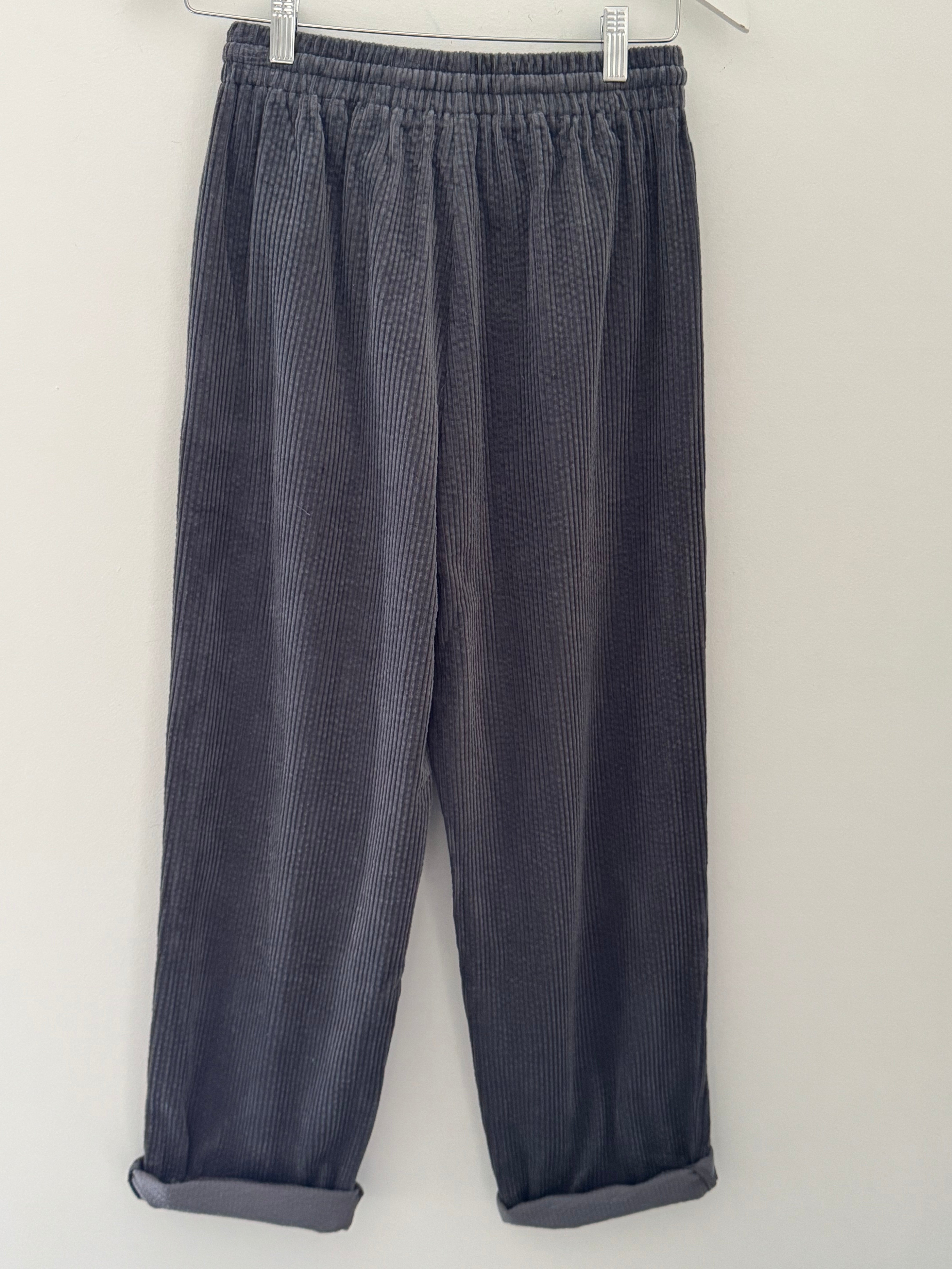 Luxe Cord Joggers in Deep Grey