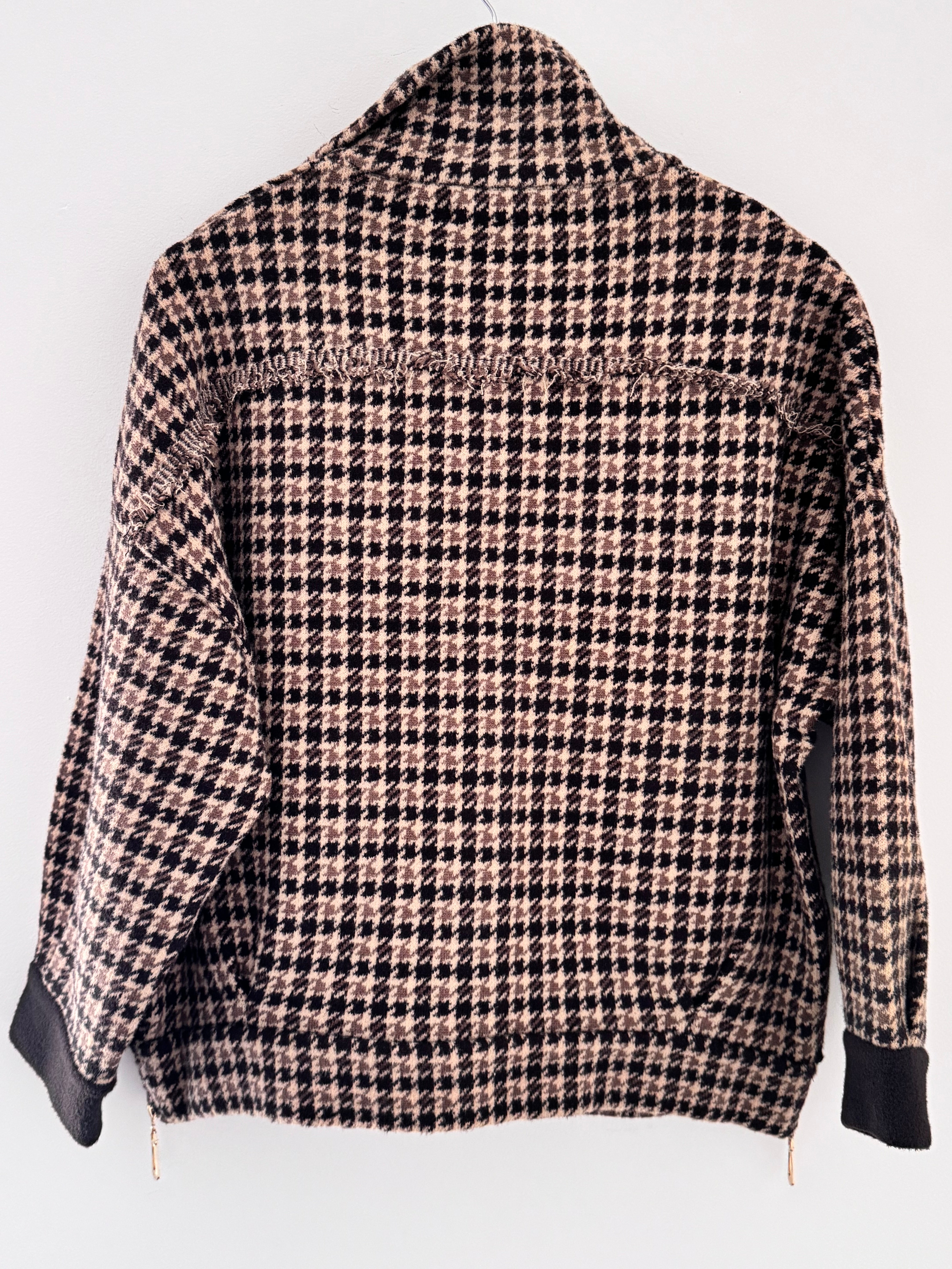 Stretch Tweed Jacket with Zip Sides